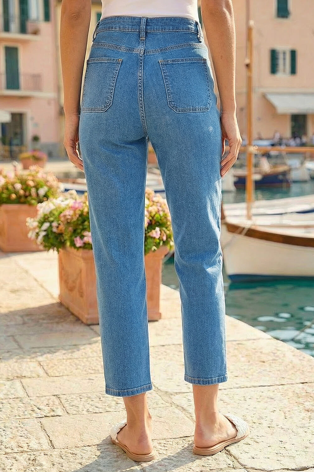 Denim Cotton Ankle Grazer Stretch Jean, Image 4 of 4