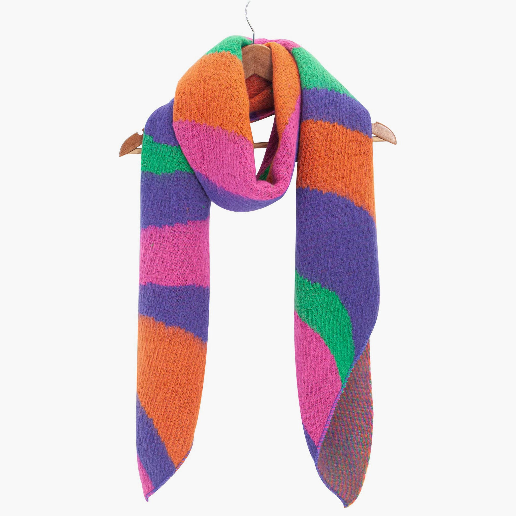 Multi Wave Stripe Winter Scarf, Image 2 of 3