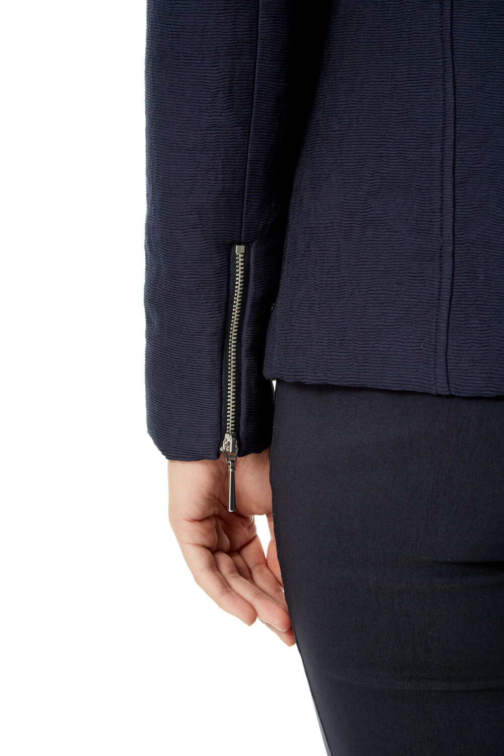 Navy Pleat Tailored Jacket, Image 5 of 5