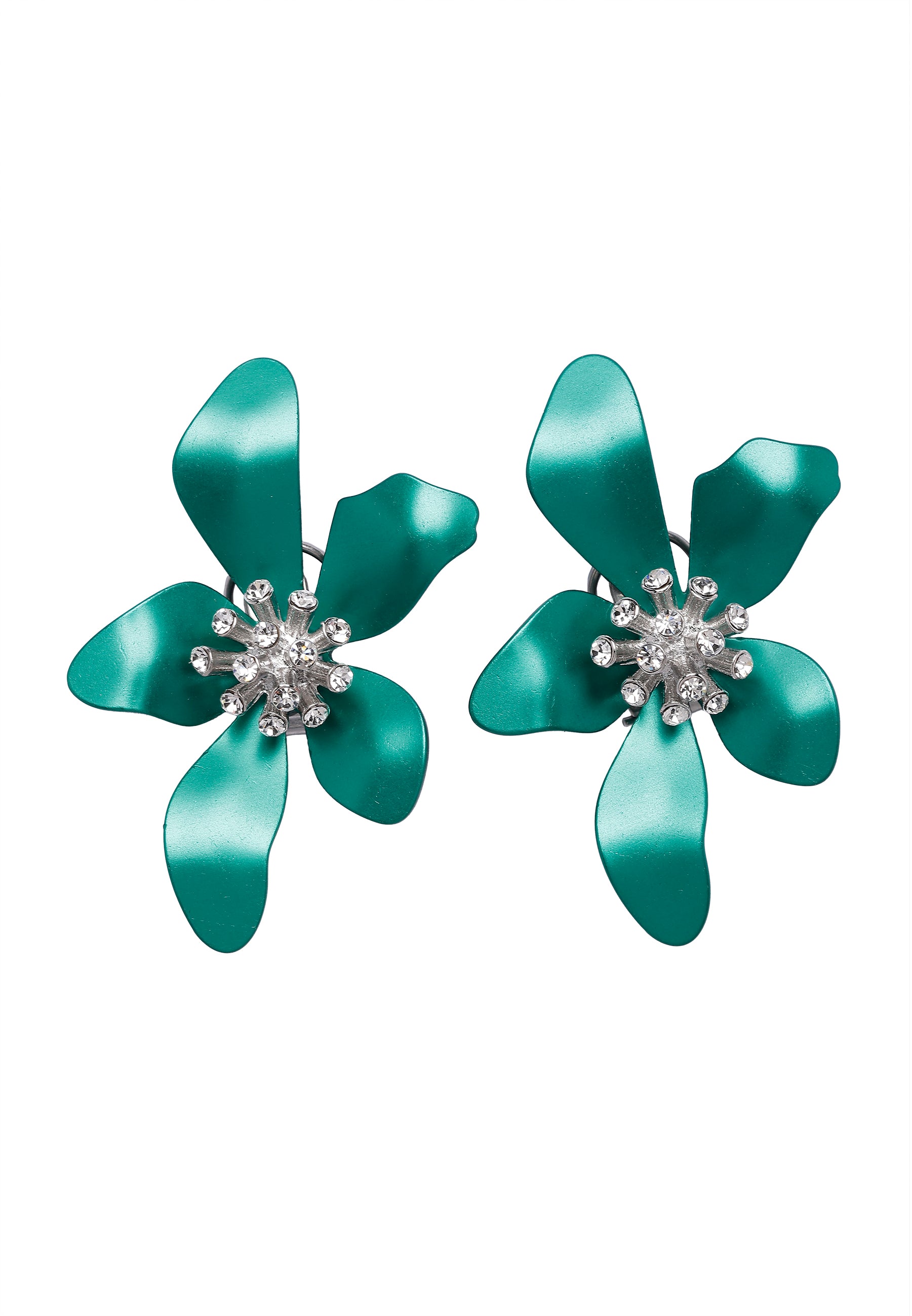Purple Floral Stud Earrings