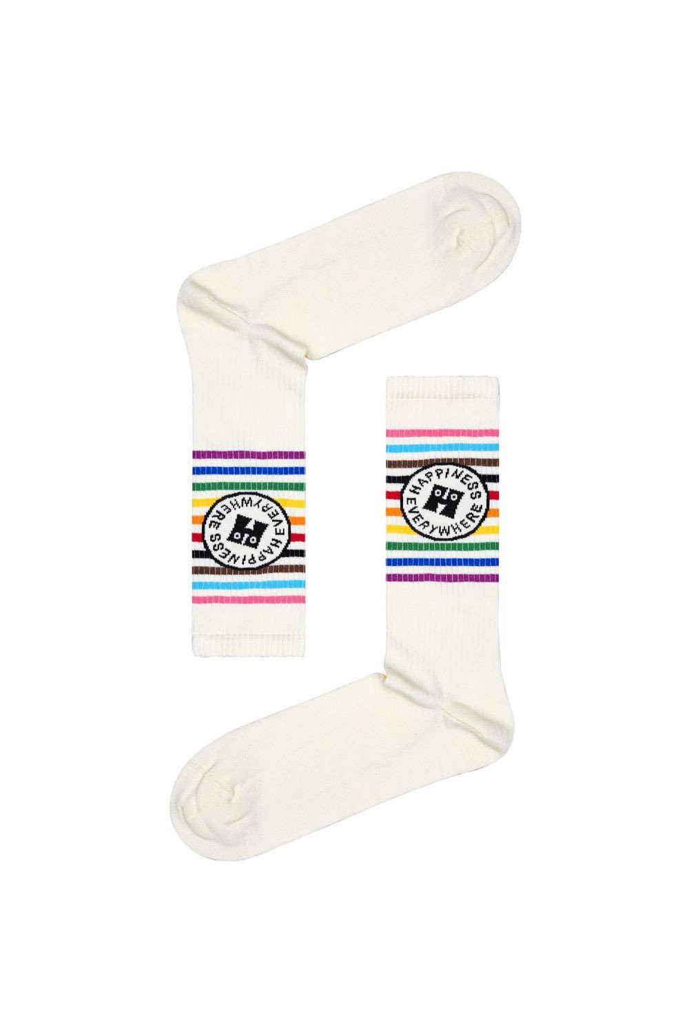 White 1 Pack & Cotton LGBTQ+ Pride Design Socks, Image 2 of 3