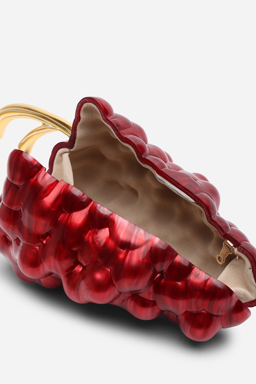 Maroon Jazz Grape Resin Clutch with Gold-Tone Accents, Image 5 of 7