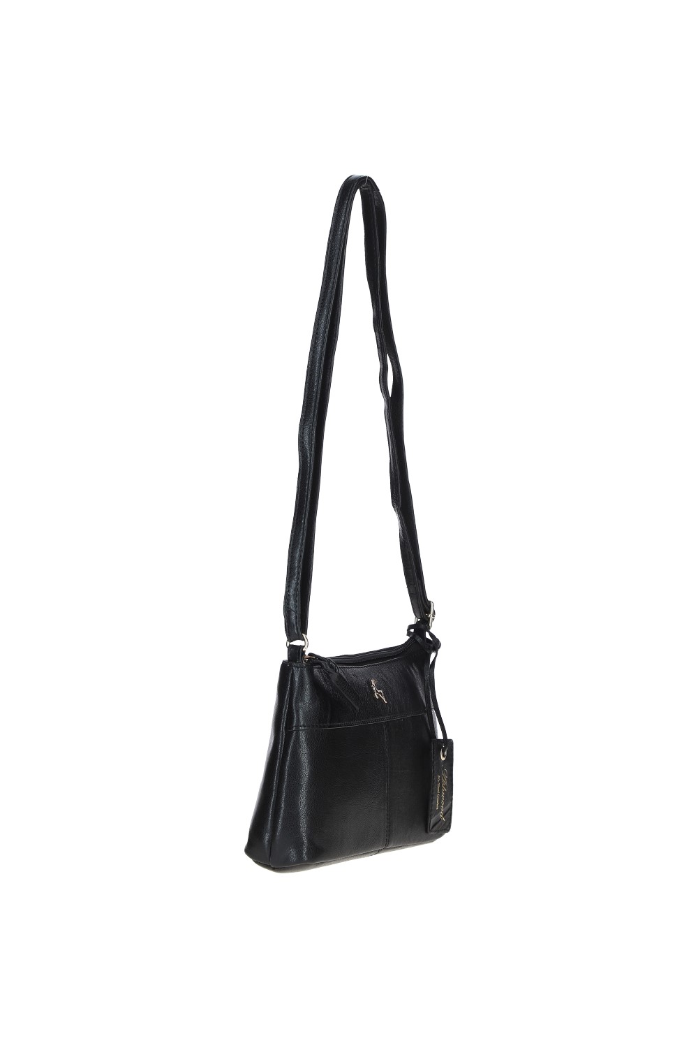 Black 'Delilah' Elegant Real Leather Crossbody Bag, Image 3 of 4