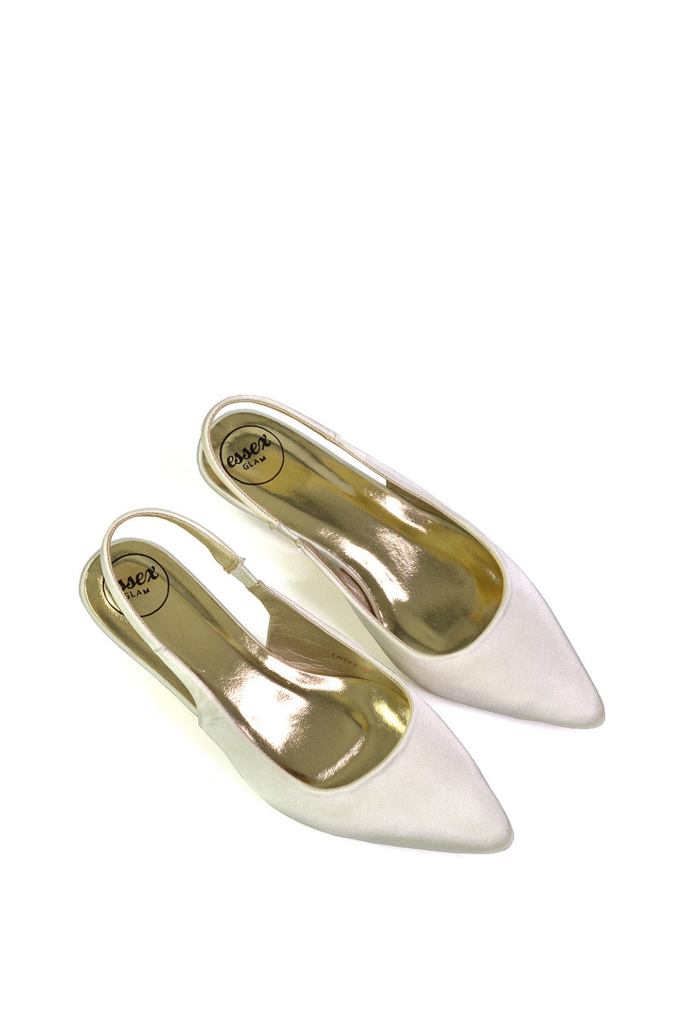 Ivory XY LONDON Ivory 'Avalone' Pointed Toe Sling Back Kitten Heel Sandals, Image 4 of 5
