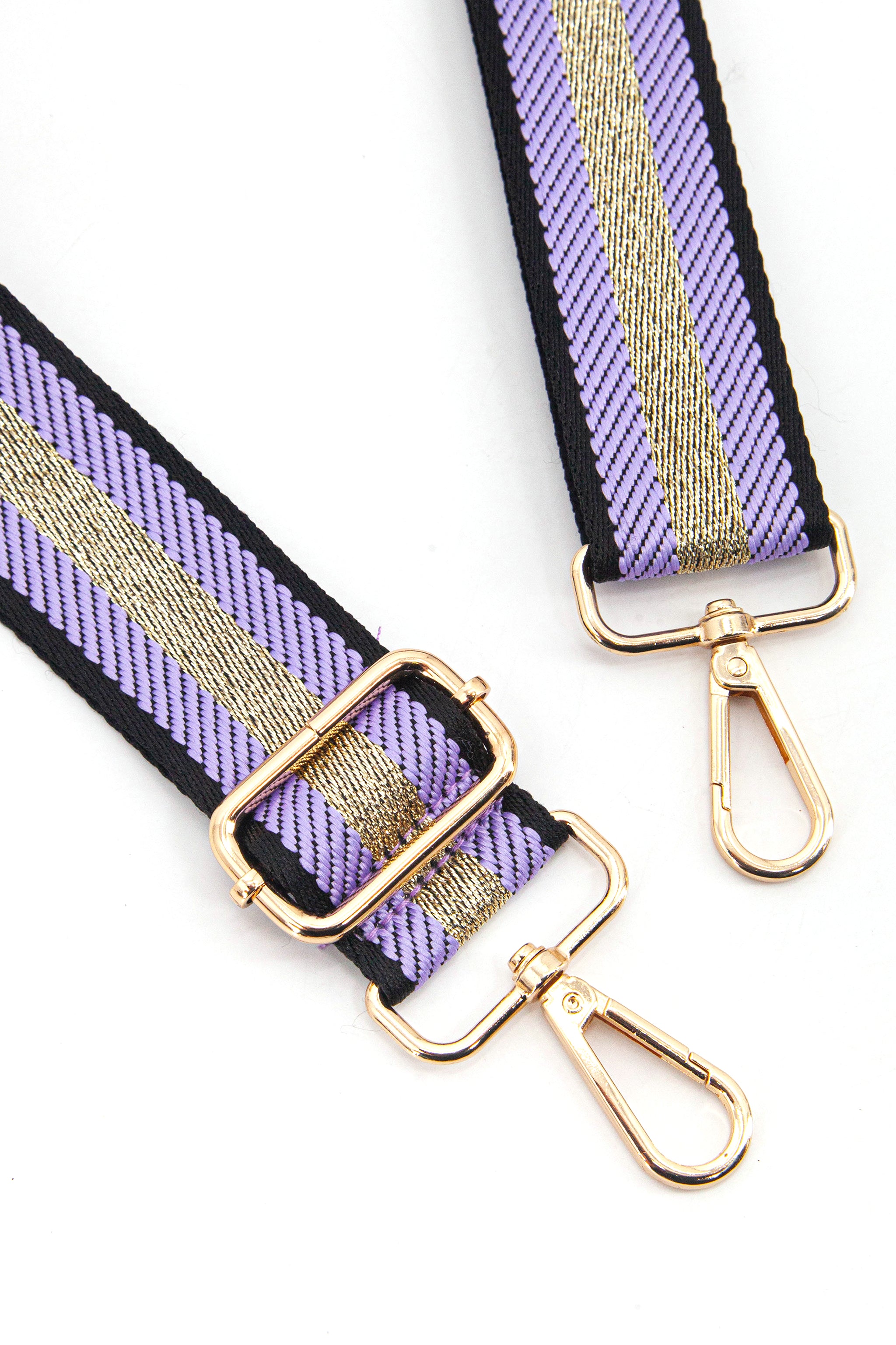 Lilac Glitter Stripe Woven Bag Strap, Image 2 of 4