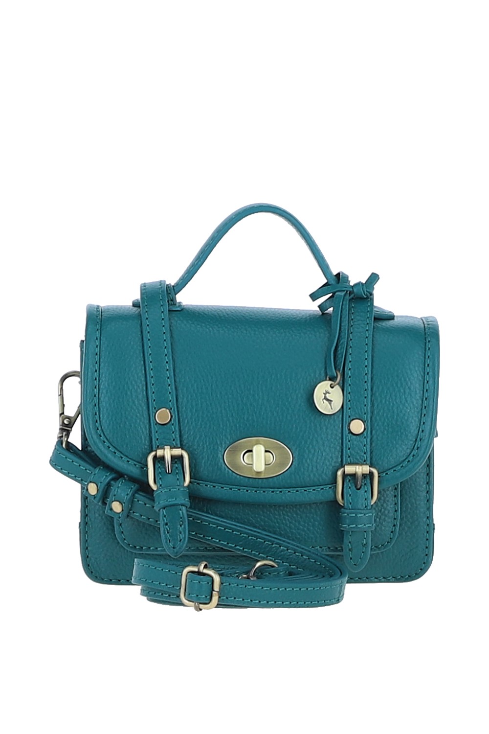 Green Stylish Real Leather Small Satchel Bag, Image 1 of 4