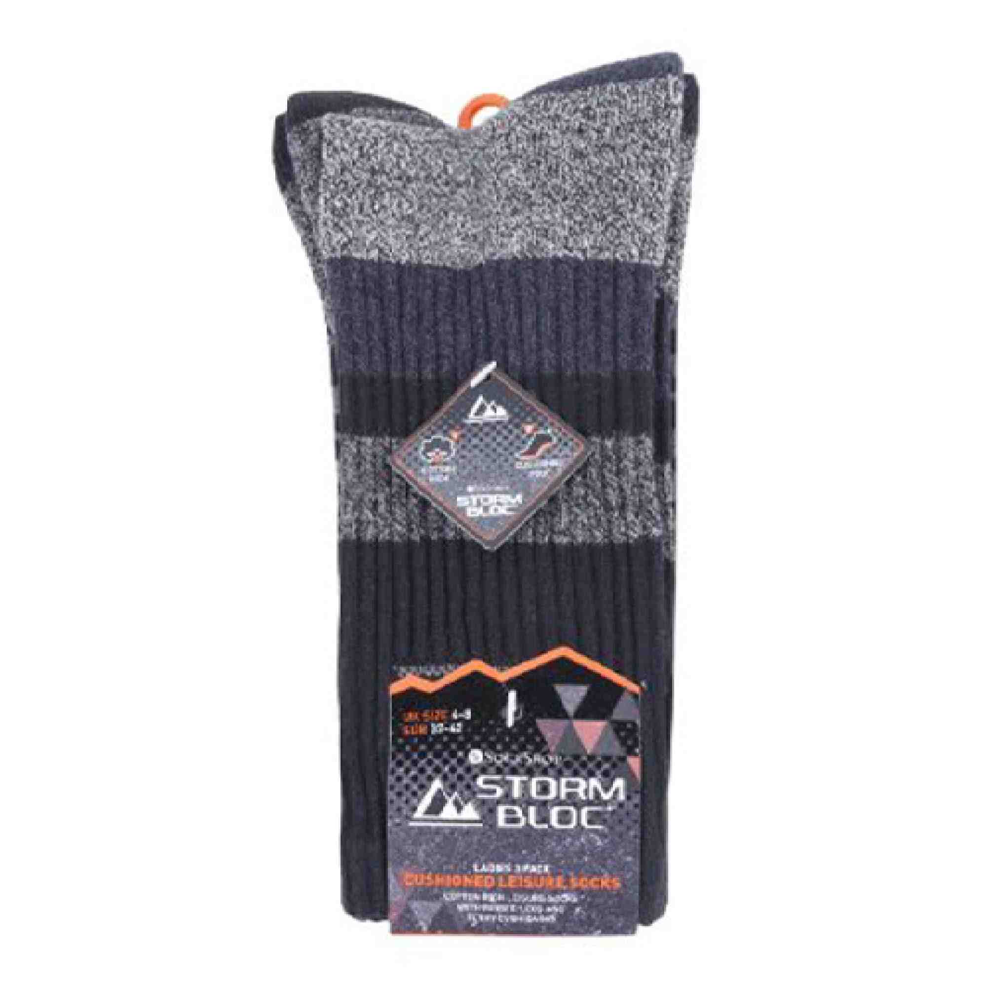 Black 3 Pack Padded Sole Cotton Hiking Socks, Image 4 of 4