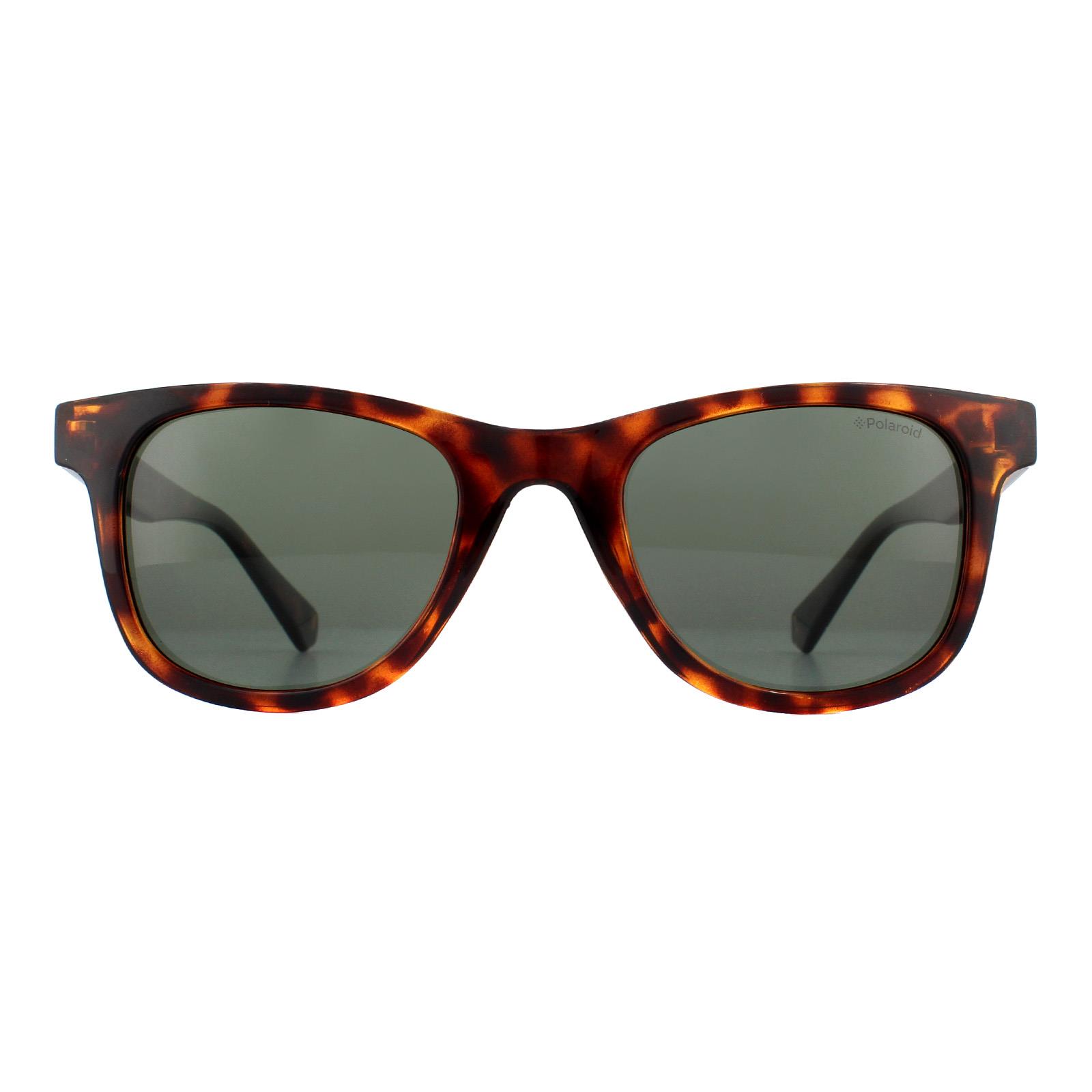 Brown Rectangle Dark Havana Green Polarized Sunglasses, Image 1 of 4