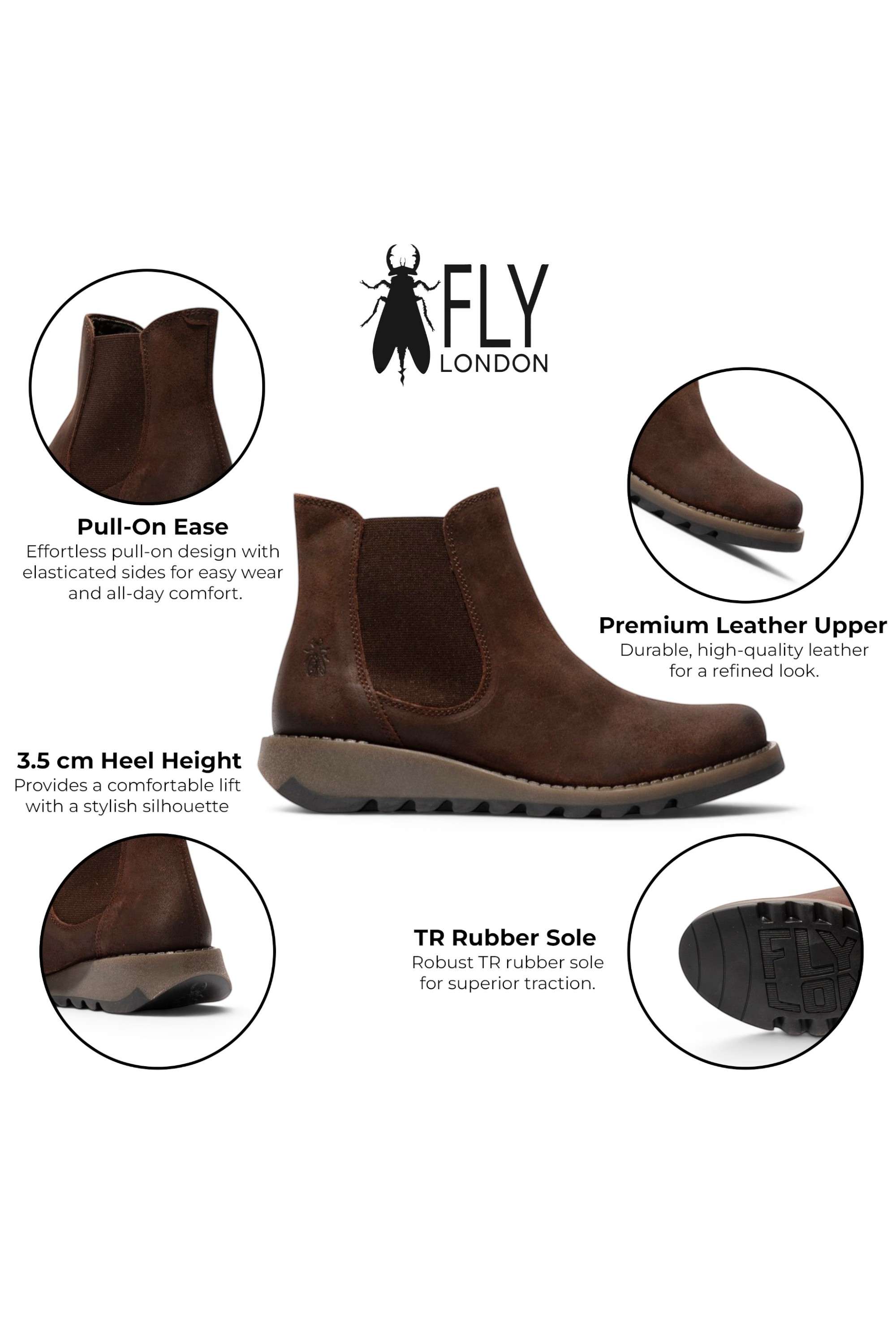 Dark Brown Women Chelsea Suede Leather boot-SALV175, Image 3 of 5