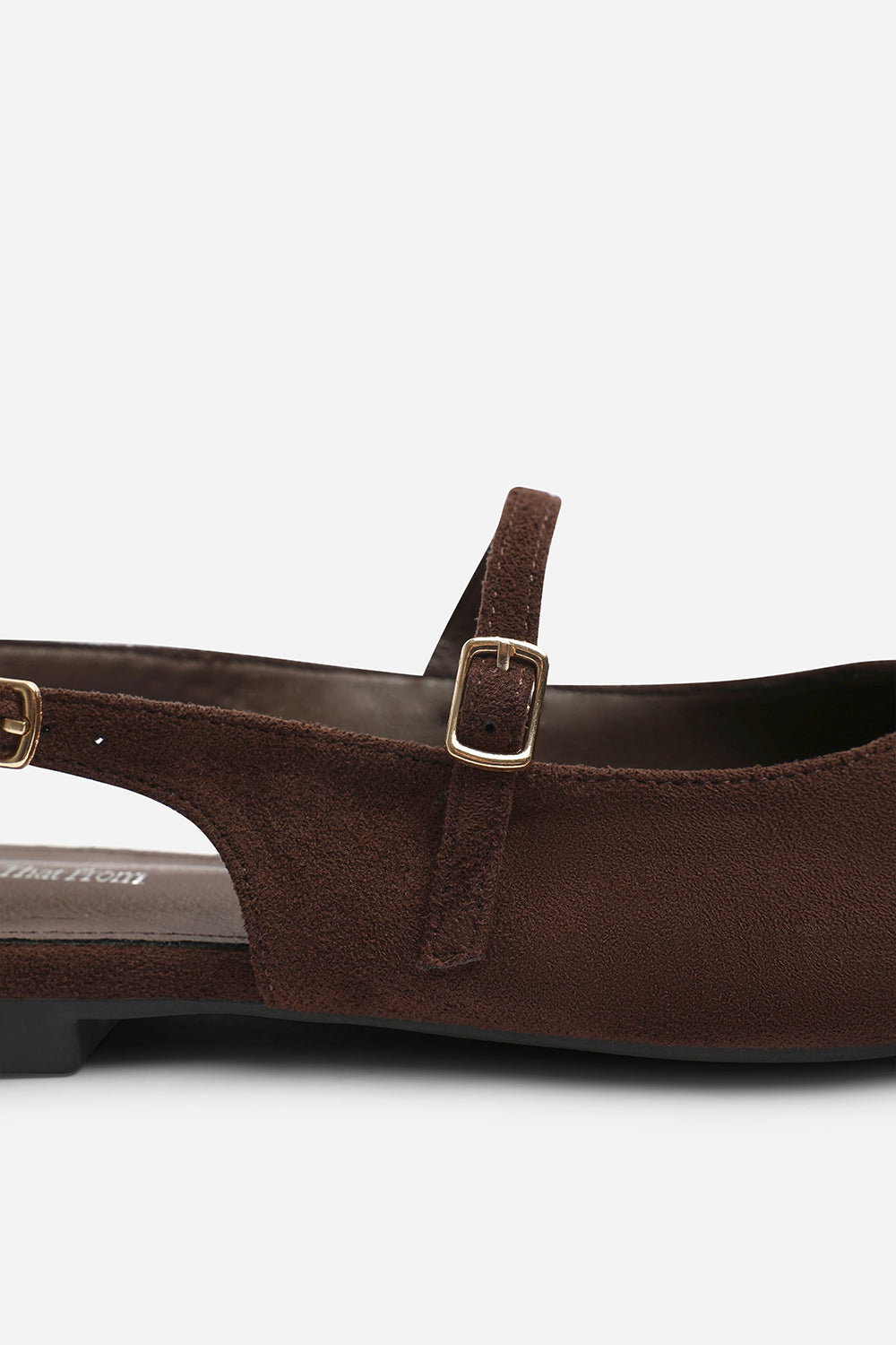 Dark Brown Estrella Pointed Toe Mary Jane Open Back Ballet Flats, Image 6 of 7