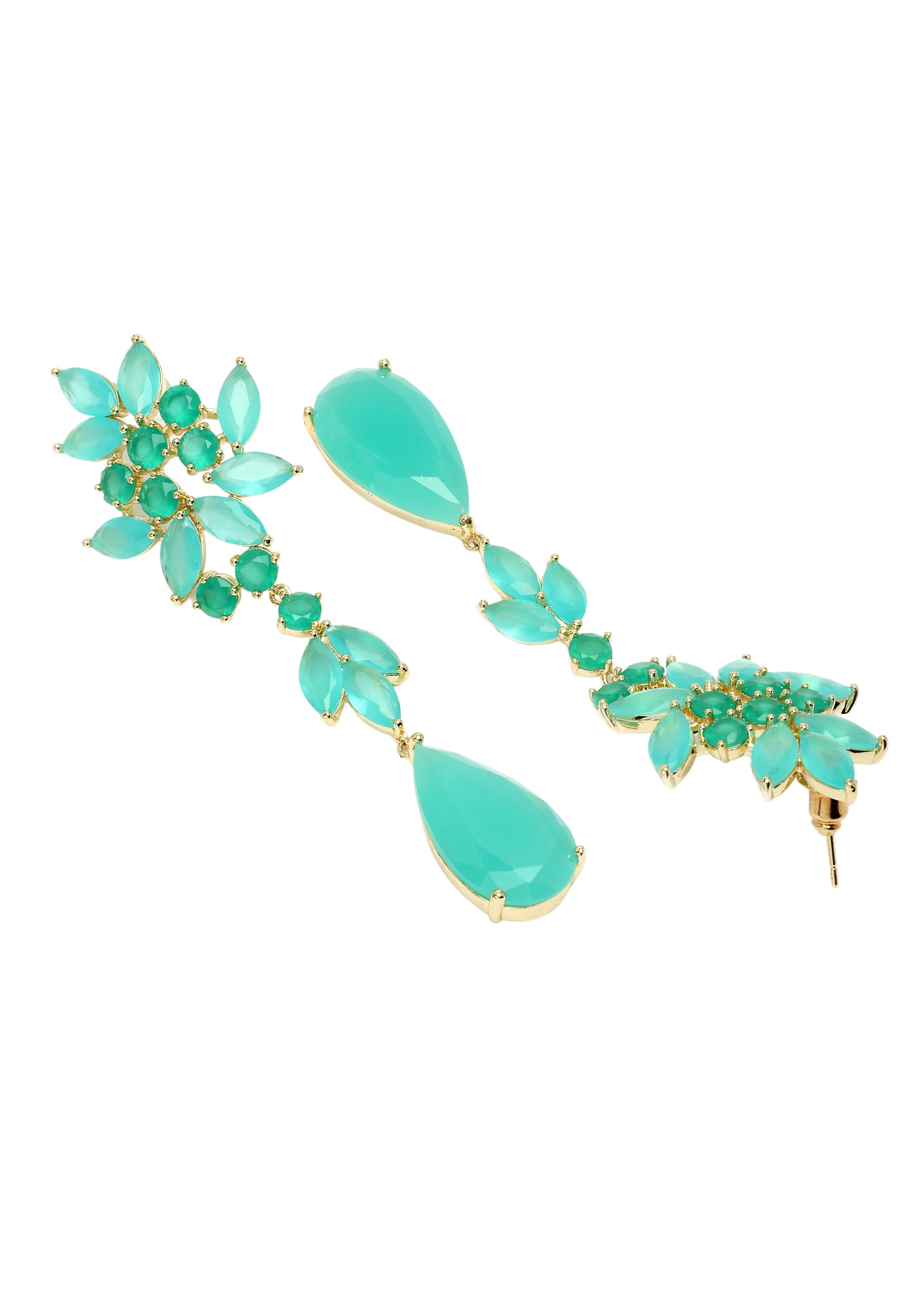 Green Diva Leaf Drop Earrings, Image 3 of 5