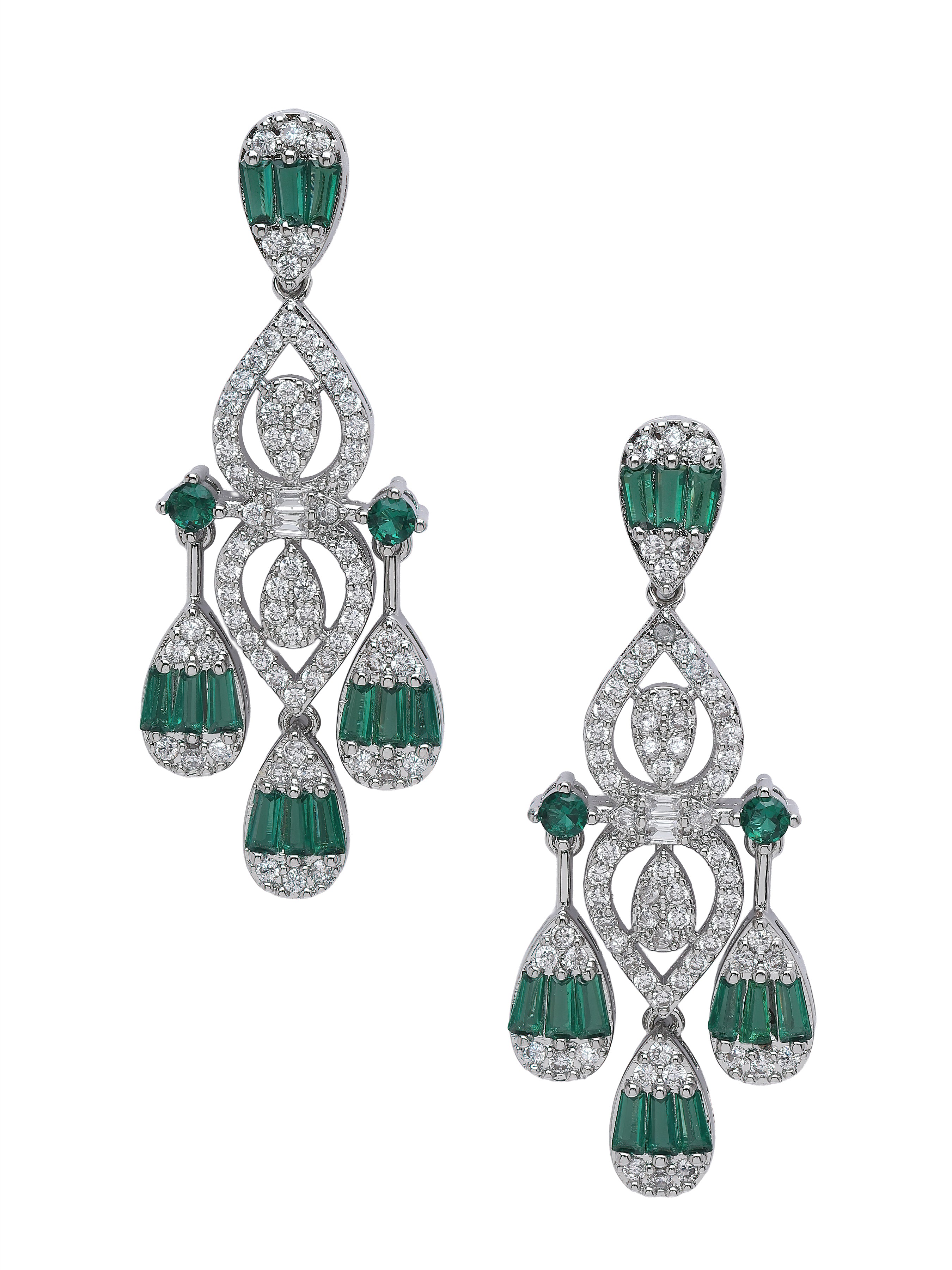Pink Geometric Chandelier Statement Earrings