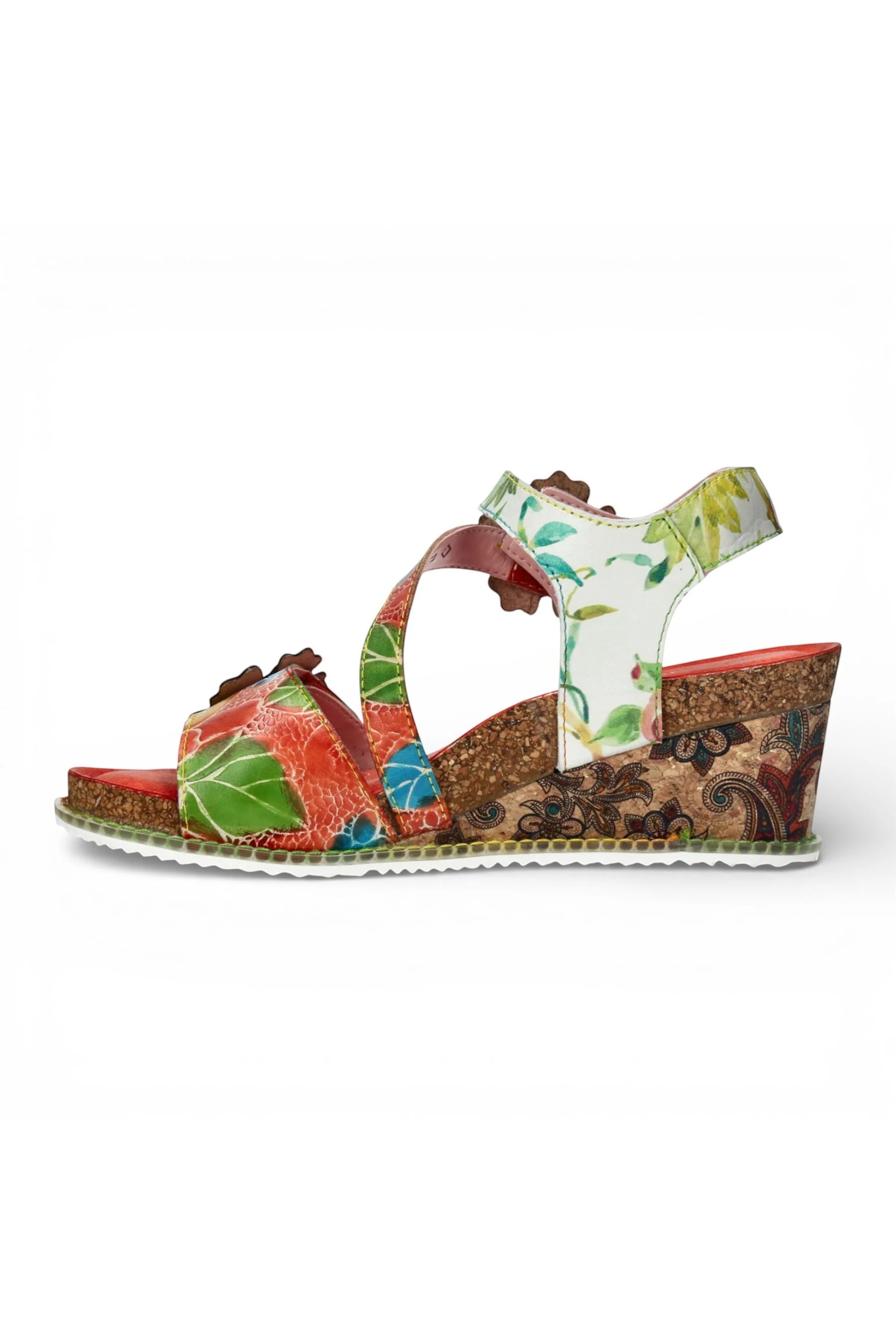 Orange Womens Cushioned Wedge Sandals-BONITO-32, Image 5 of 7