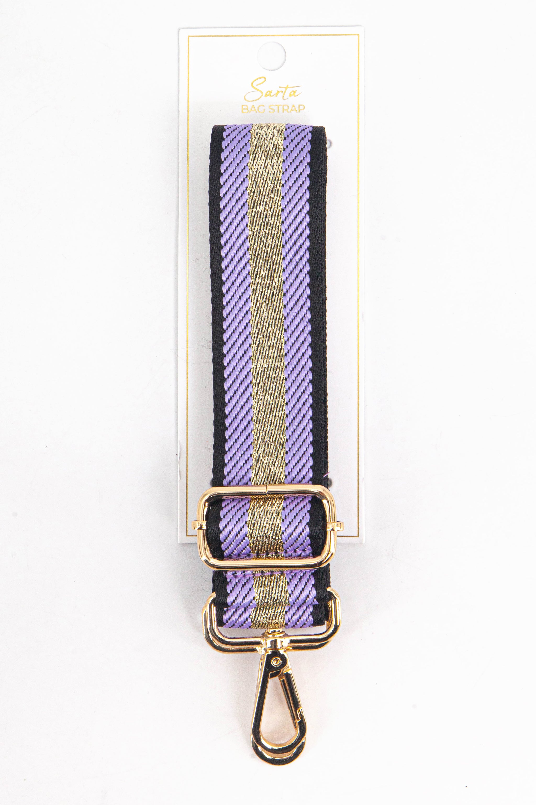 Lilac Glitter Stripe Woven Bag Strap, Image 4 of 4