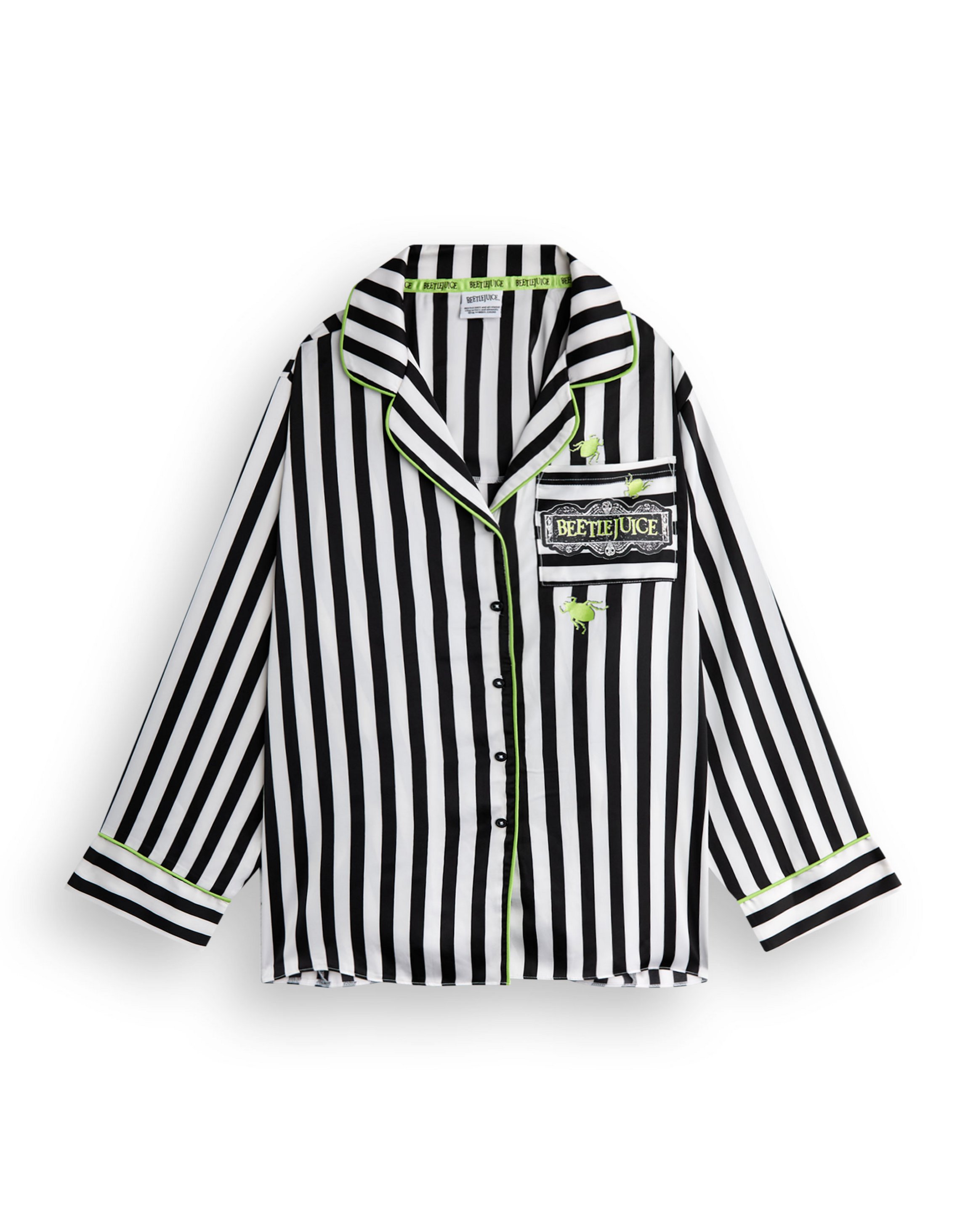 Black Beetlejuice Stripey Pyjama Set, Image 5 of 6