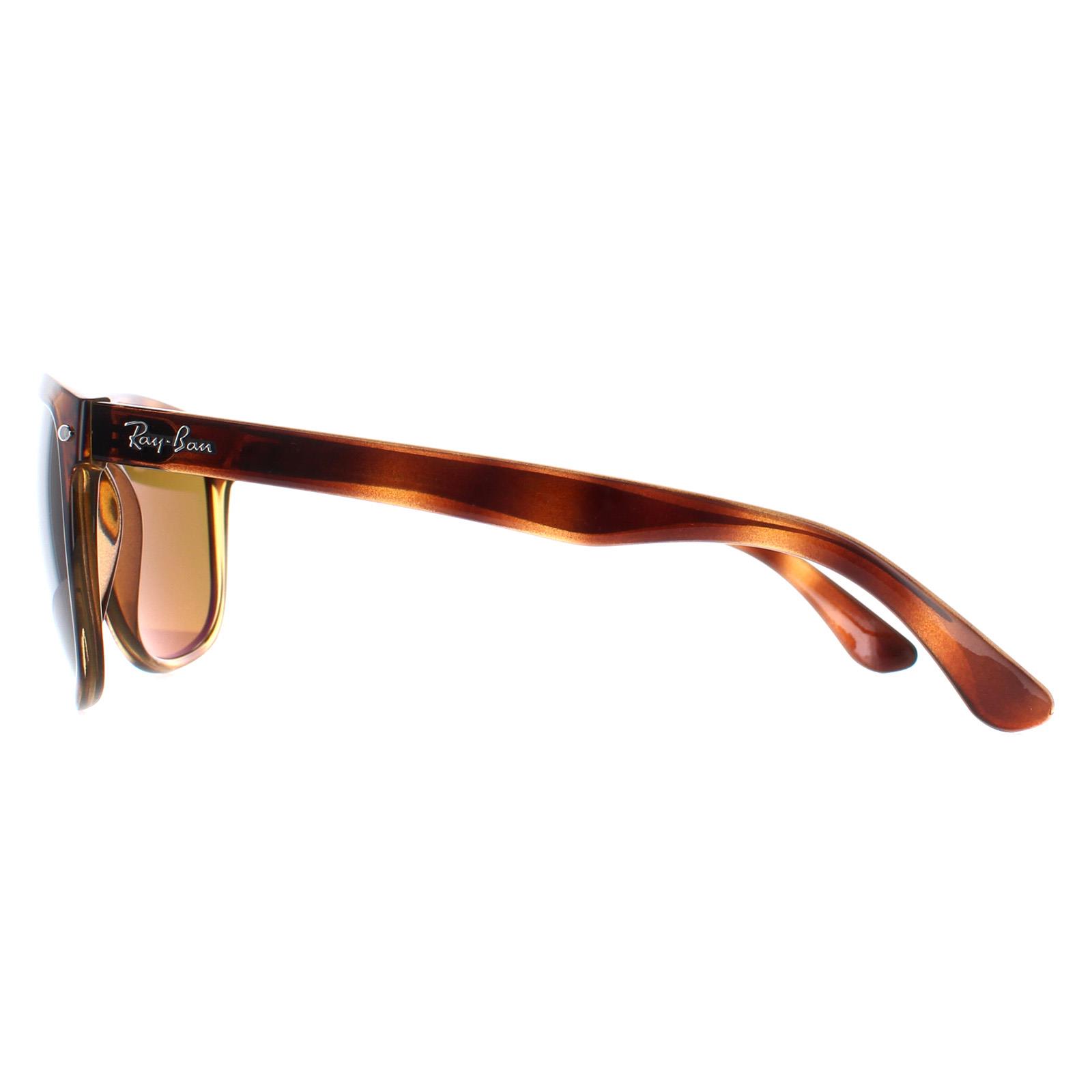 Brown Ray-Ban Brown Rectangle Tortoise Brown Polarized 4147 Sunglasses, Image 3 of 4
