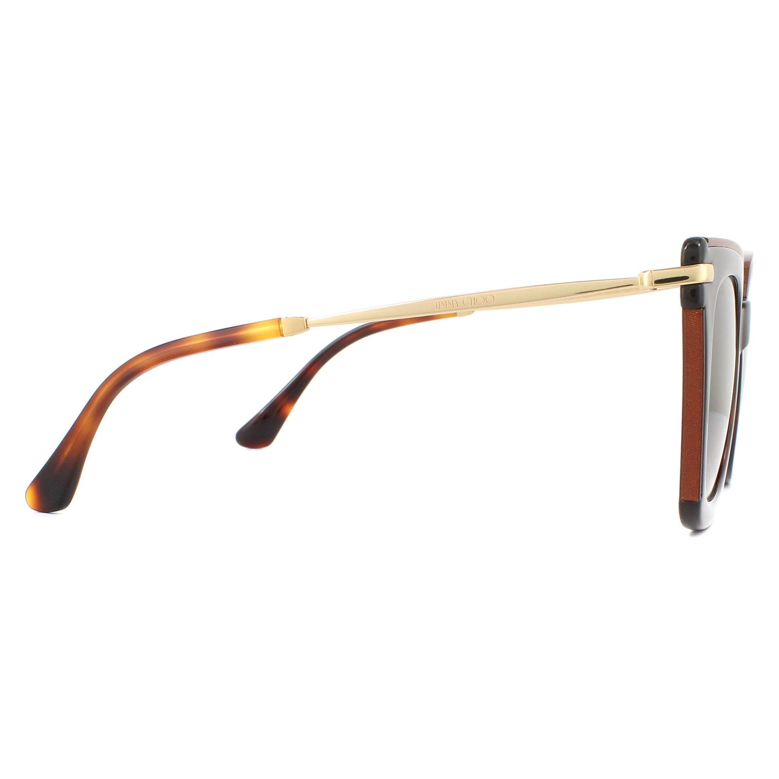 Brown Jimmy Choo Brown Square Glitter Havana Brown Gradient Sunglasses, Image 4 of 6