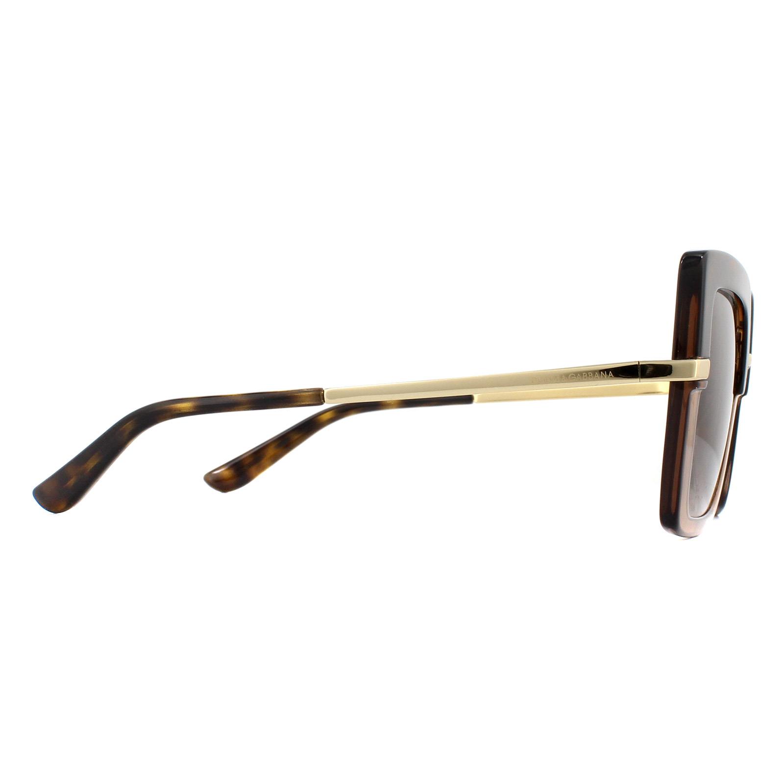 Brown Square Top Havana on Transparent Brown Brown Gradient Sunglasses, Image 4 of 6
