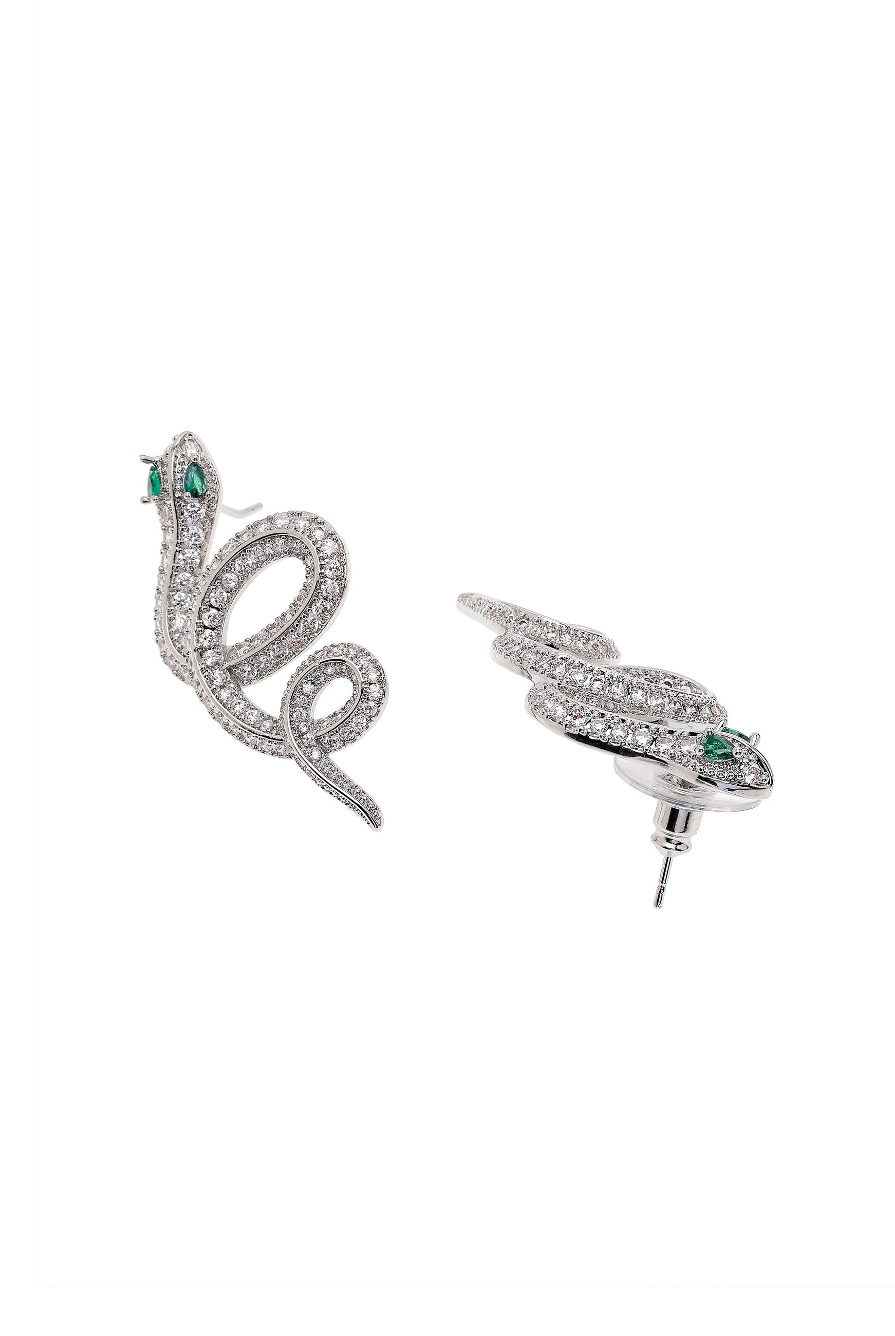 Silver Silver colored Serpent Earrings, Image 3 of 4