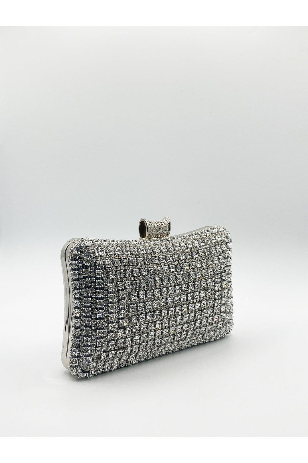 Silver Silver Diamante Clutch Bag, Image 2 of 6