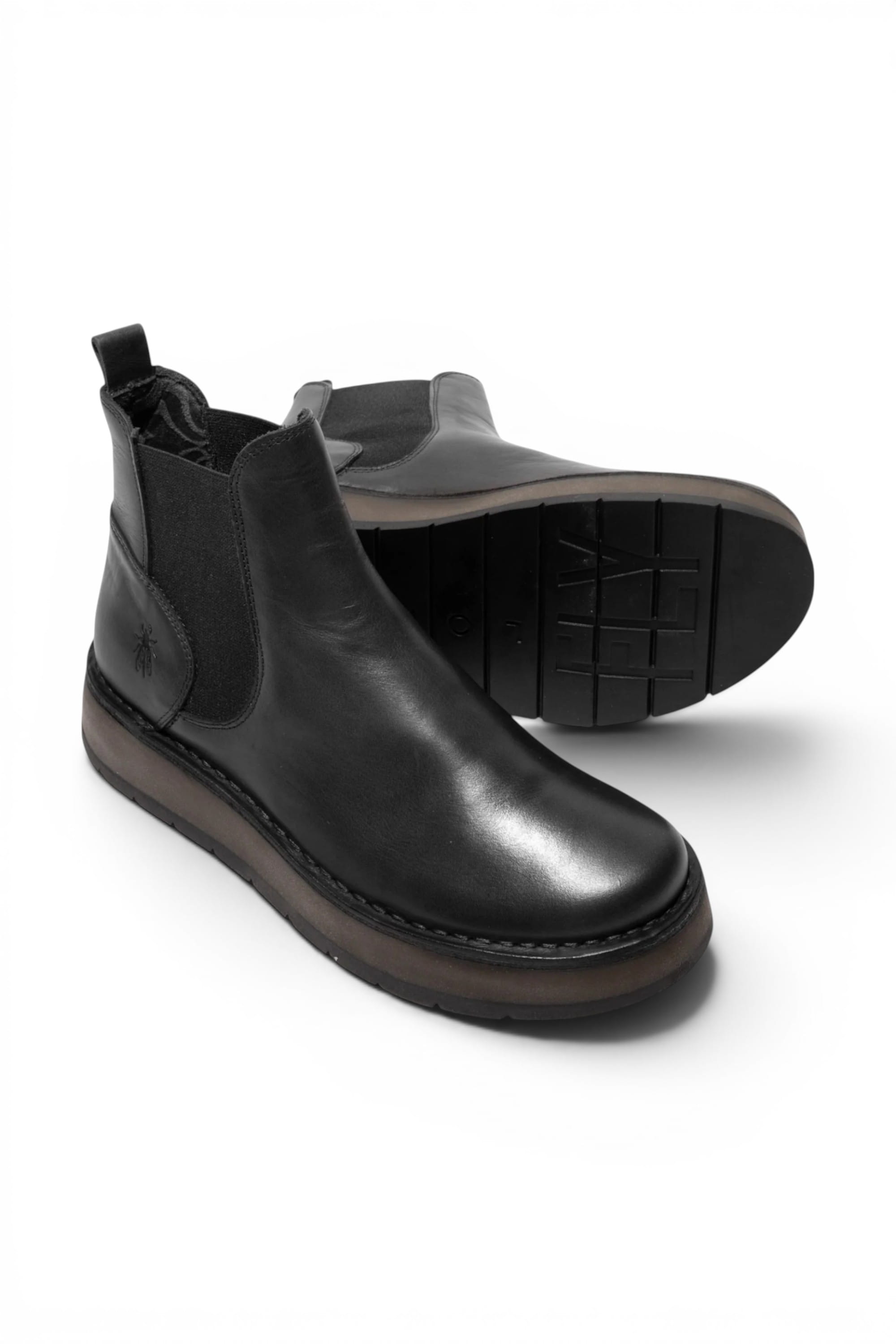 Black Womens Heel Ankle Pull-On Boots RAWI131, Image 5 of 5