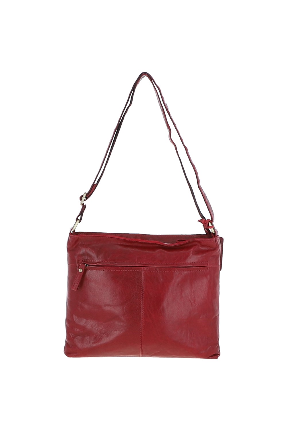 Red Real Leather Vintage Medium Shoulder Bag, Image 4 of 4