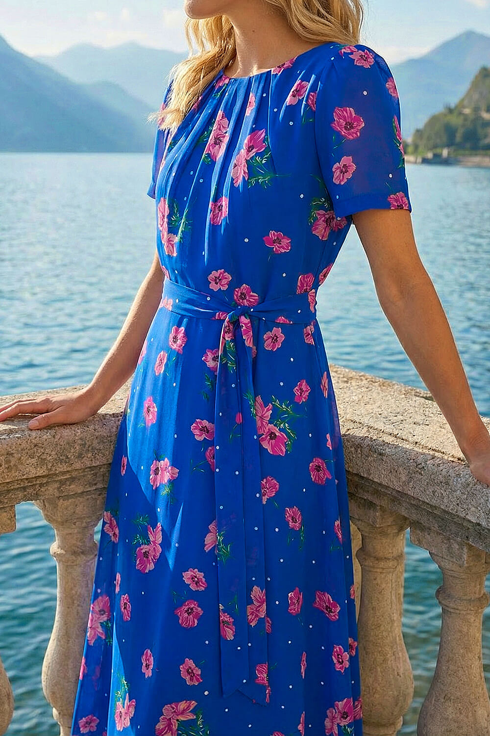 sachin and babi light blue dress Floral Dorothy Perkins Chiffon Frill Midi Dress