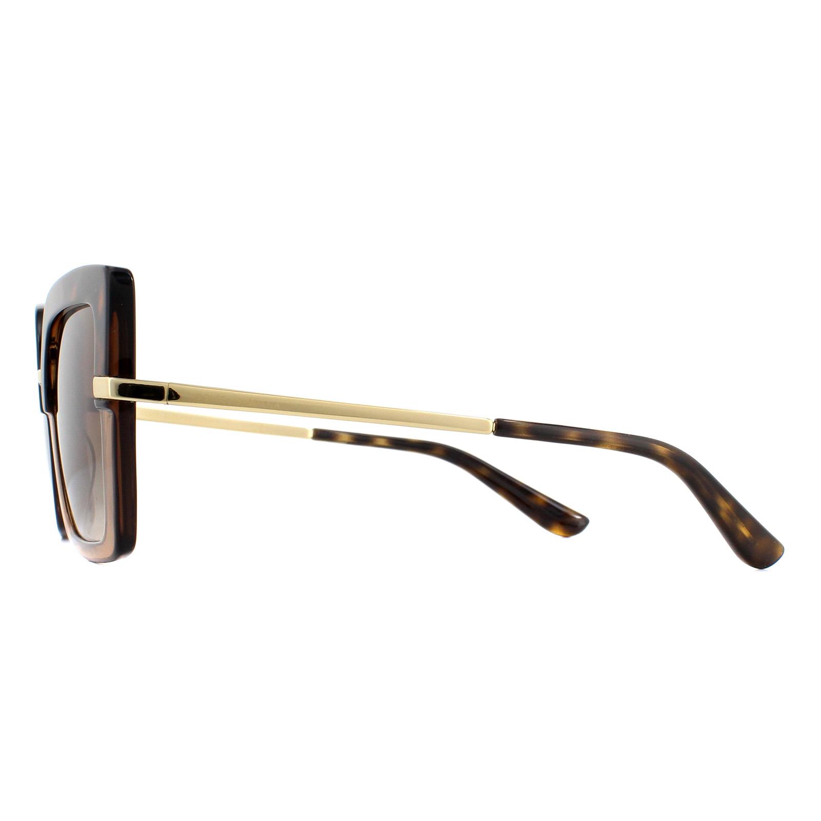 Brown Square Top Havana on Transparent Brown Brown Gradient Sunglasses, Image 3 of 6