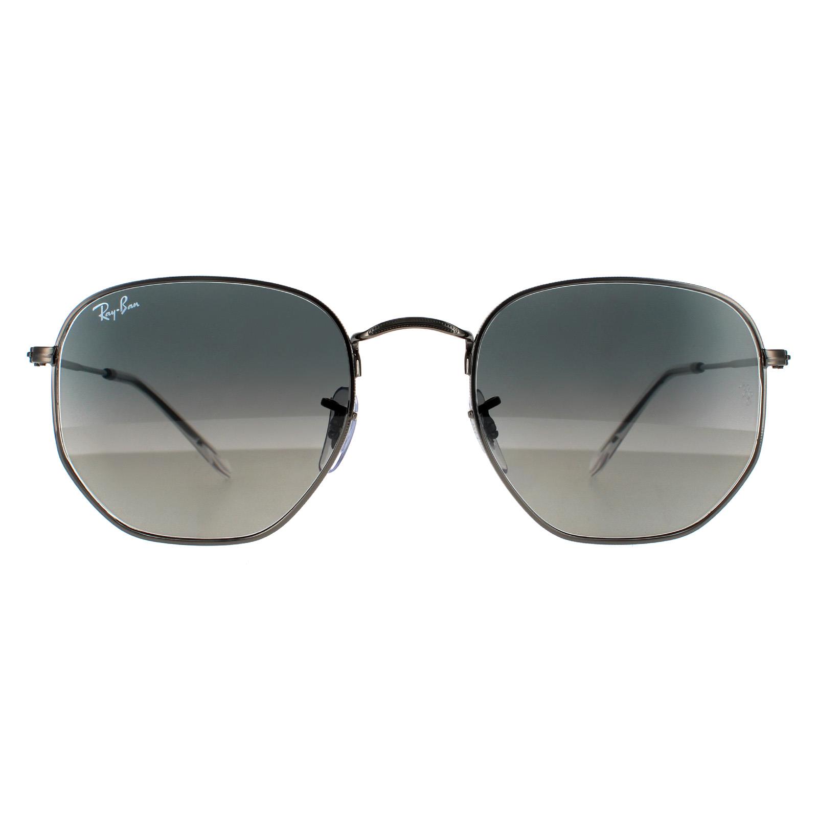 Grey Ray-Ban Grey Square Gunmetal Dark Grey Gradient Hexagonal RB3548N Sunglasses, Image 1 of 4