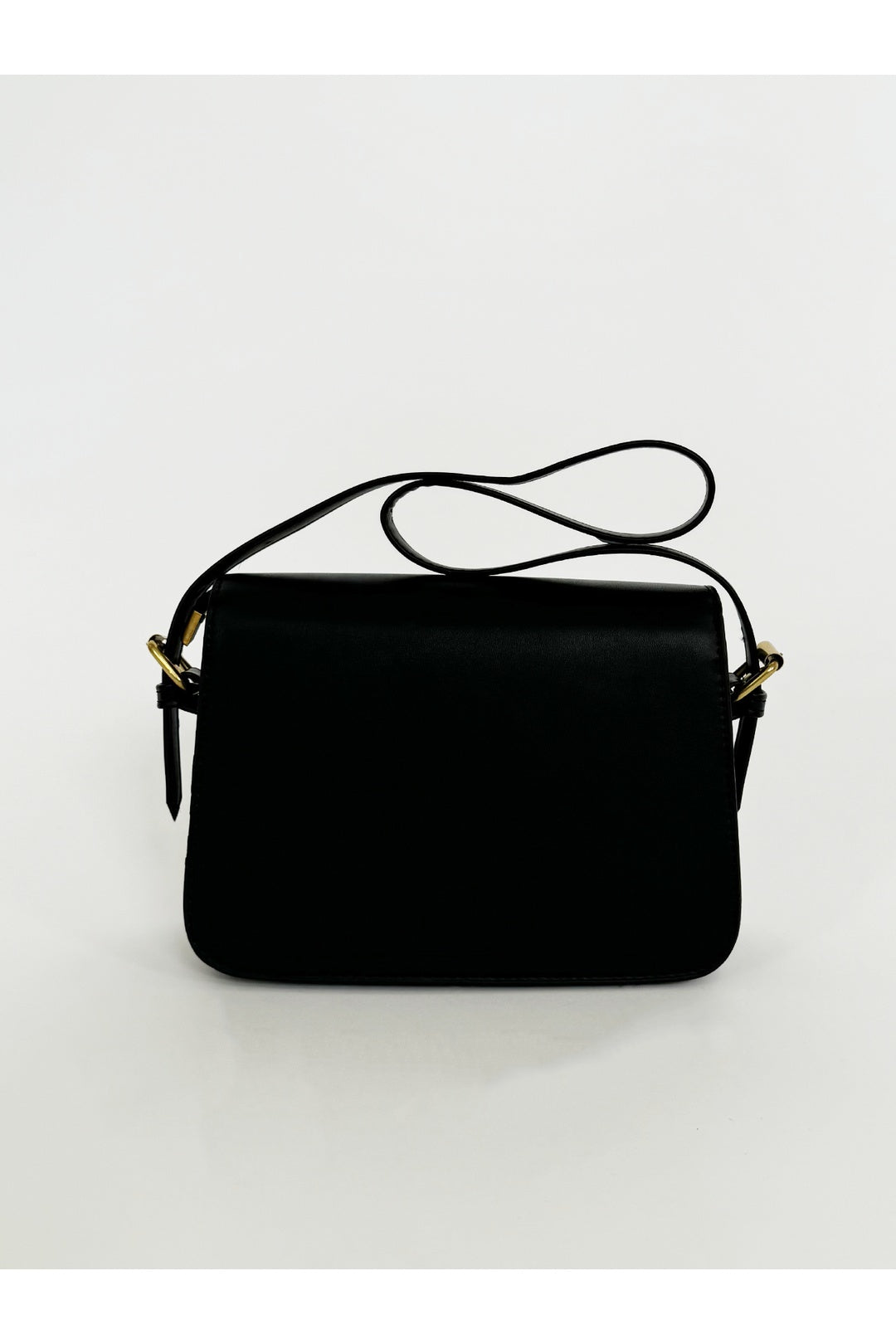 Black Black Shoulder Bag with Gold Clasp Fastening, Image 5 of 5