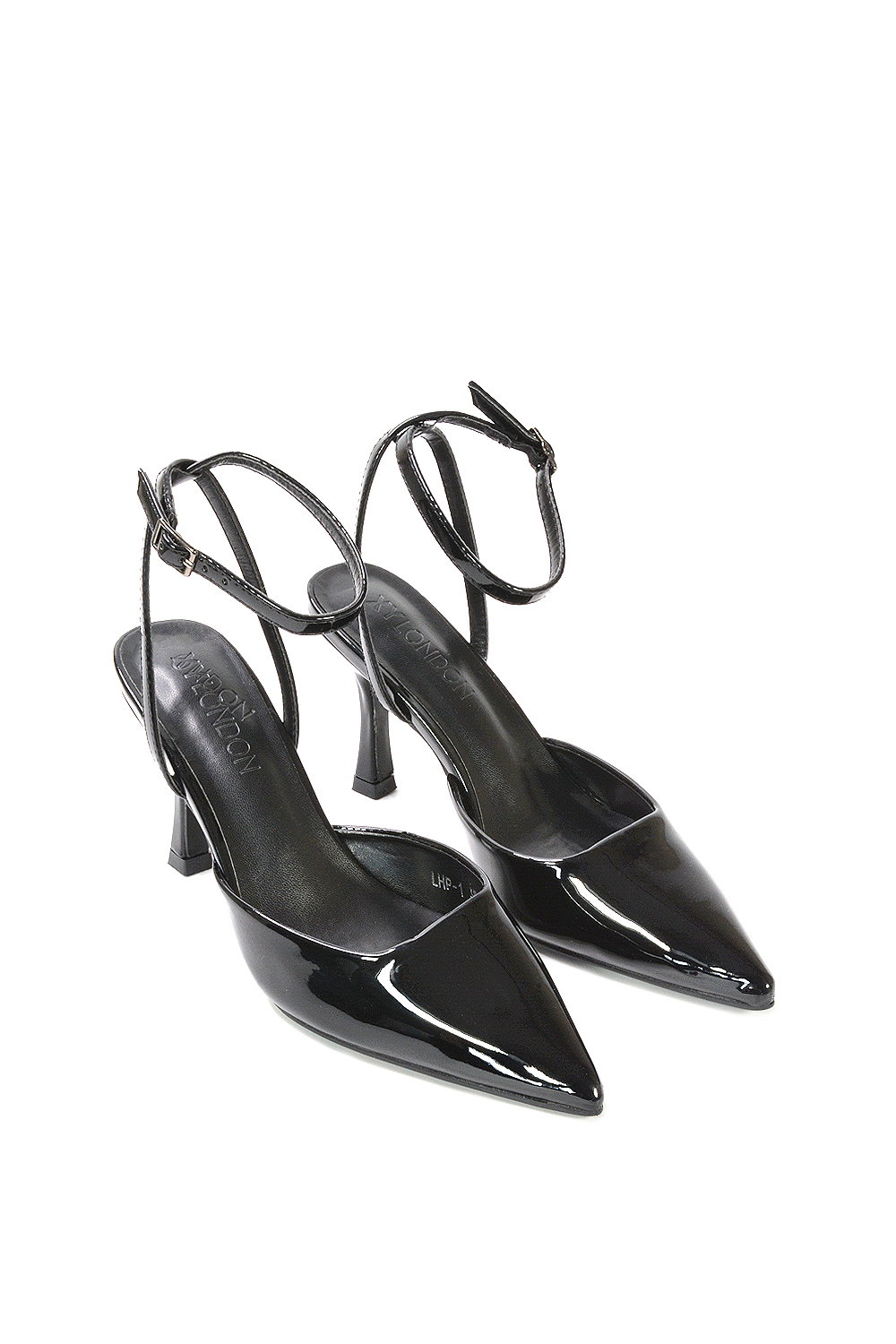 Black 'Tori' Pointed Toe Stiletto Heels With Ankle Strap, Image 4 of 6