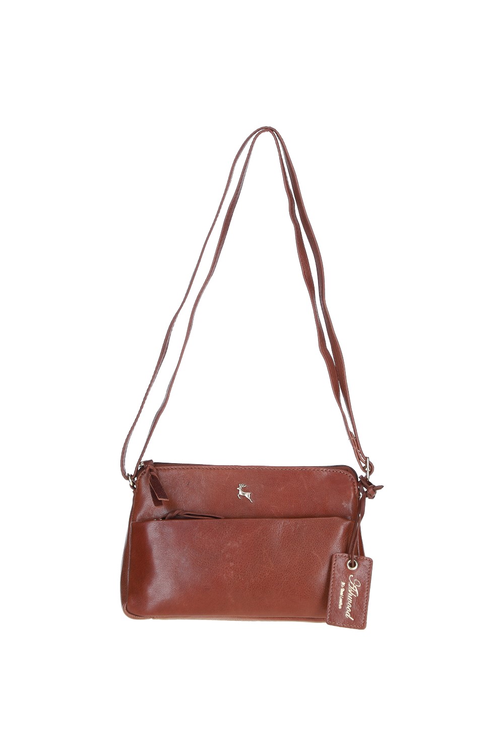 Brown 'Rose' Elegant Leather Crossbody Bag with Adjustable Strap, Image 2 of 4