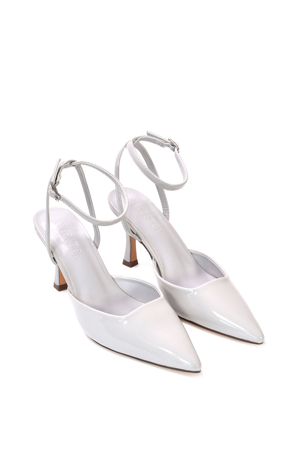 Grey 'Tori' Pointed Toe Stiletto Heels With Ankle Strap, Image 4 of 6