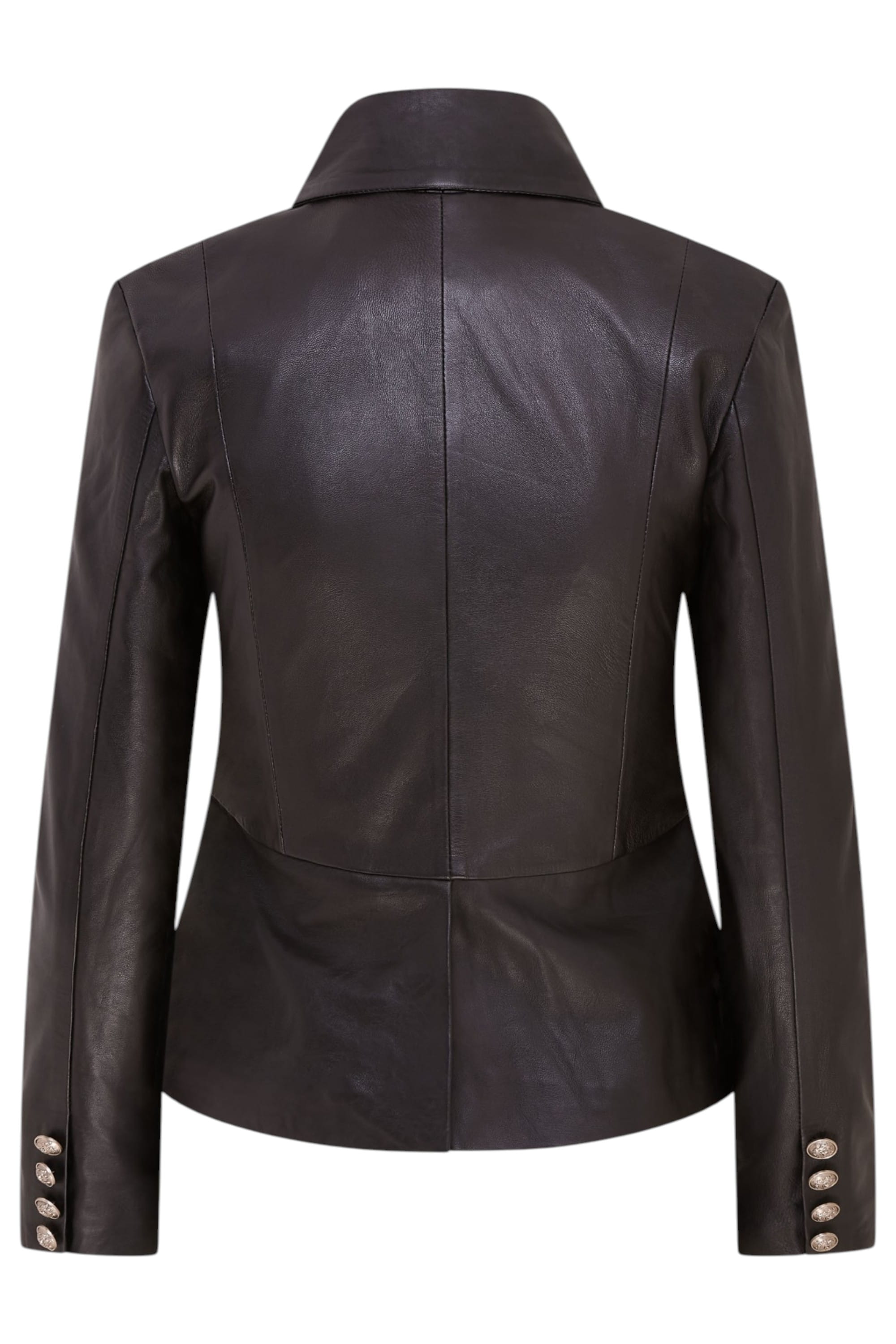 Black Infinity Leather Black Gothic Edwardian Leather Jacket-Sandvika, Image 4 of 6