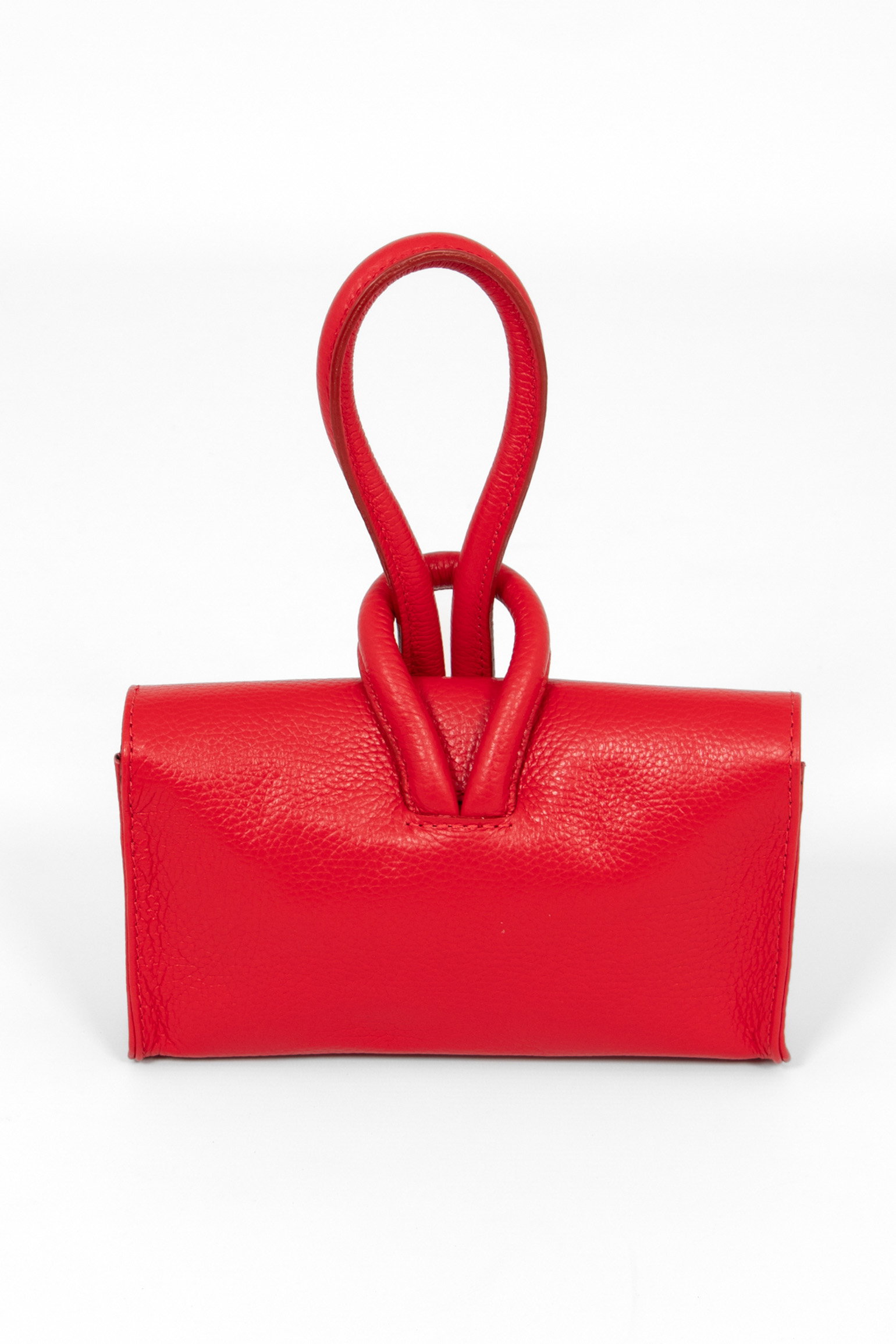 Red Sarta Red Italian Leather Wristlet Clutch Bag, Image 3 of 5