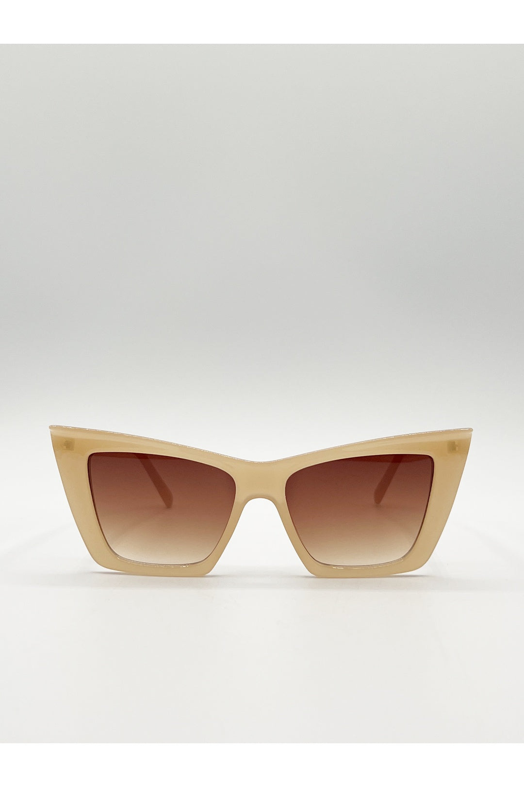 Brown Oversized Angular Cateye Sunglasses, Image 1 of 5