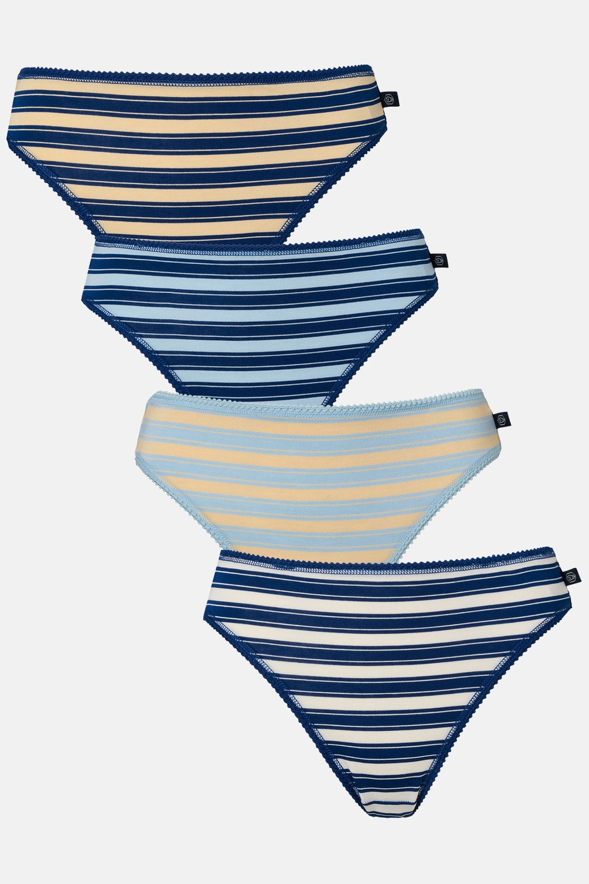Multi Pack Of Four "On The Pier" Bamboo High Leg Knickers