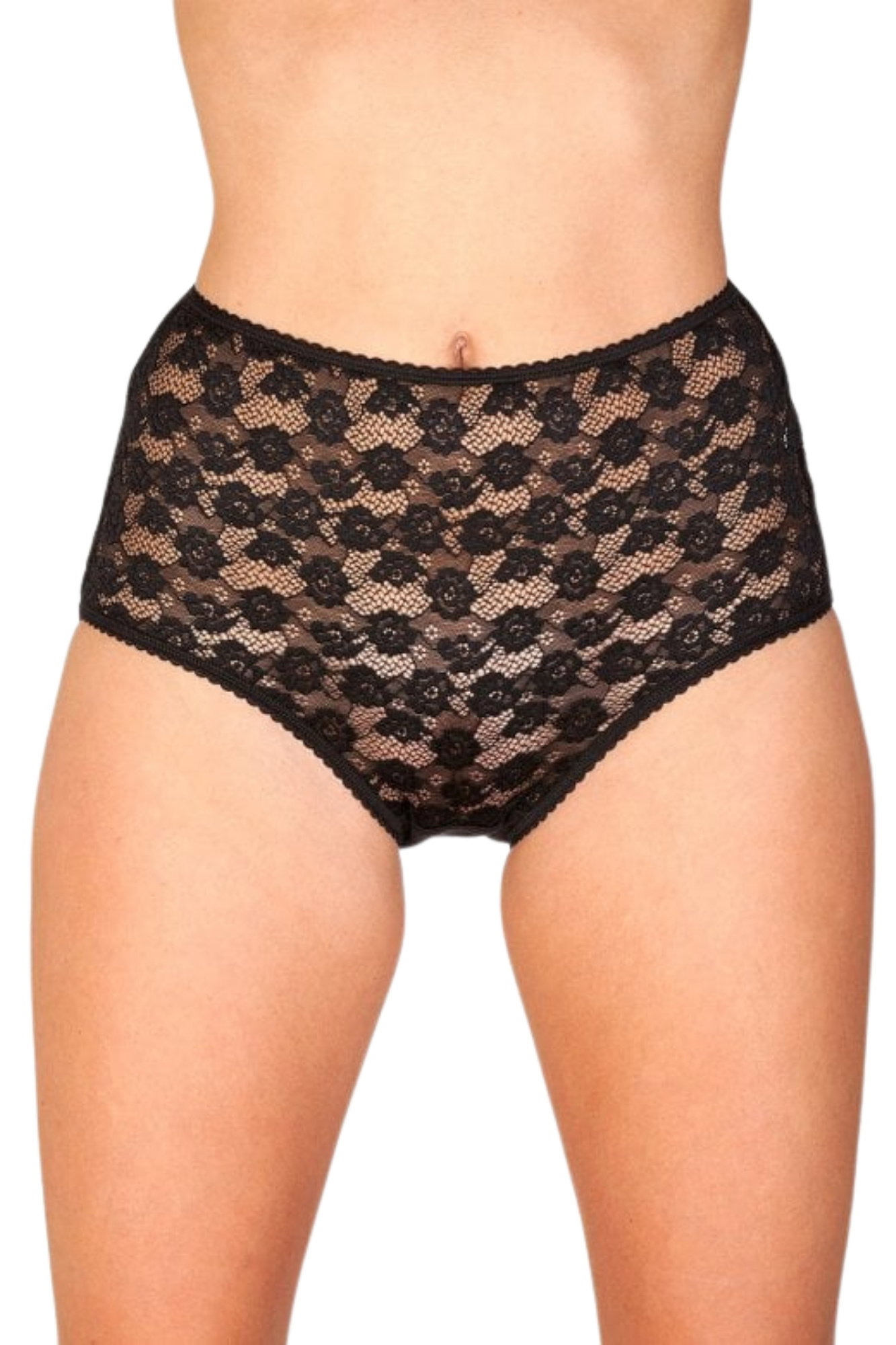 Black 3 Pack Floral Lace Maxi Briefs, Image 1 of 4