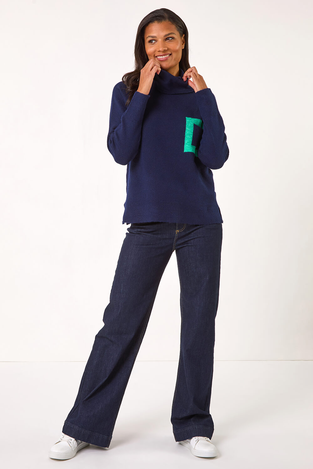 Navy Pocket Detail Knit Jumper, Image 4 of 5