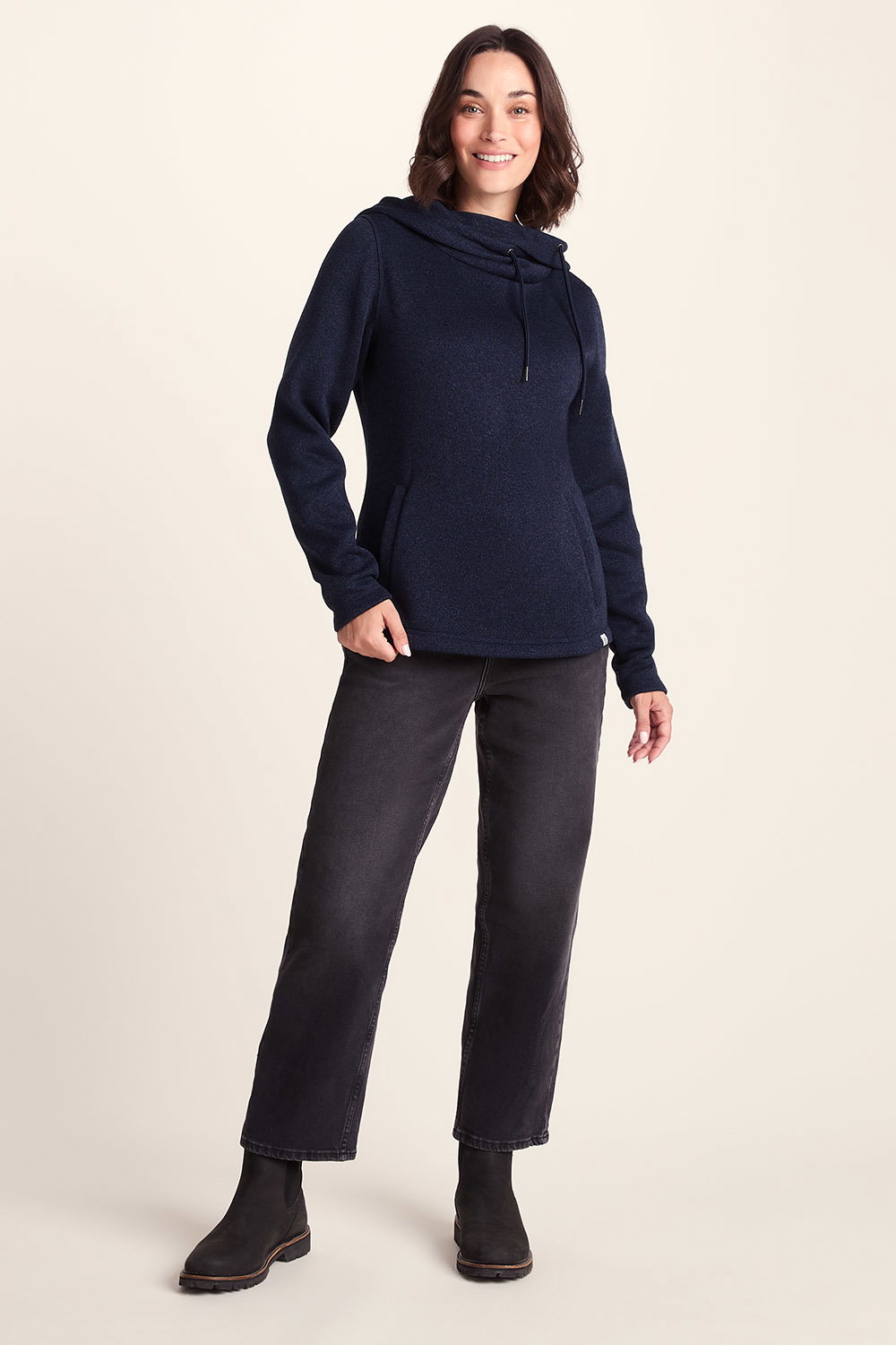 Navy Blue Acer Oversized Supersoft Fleece Hoody, Image 4 of 6