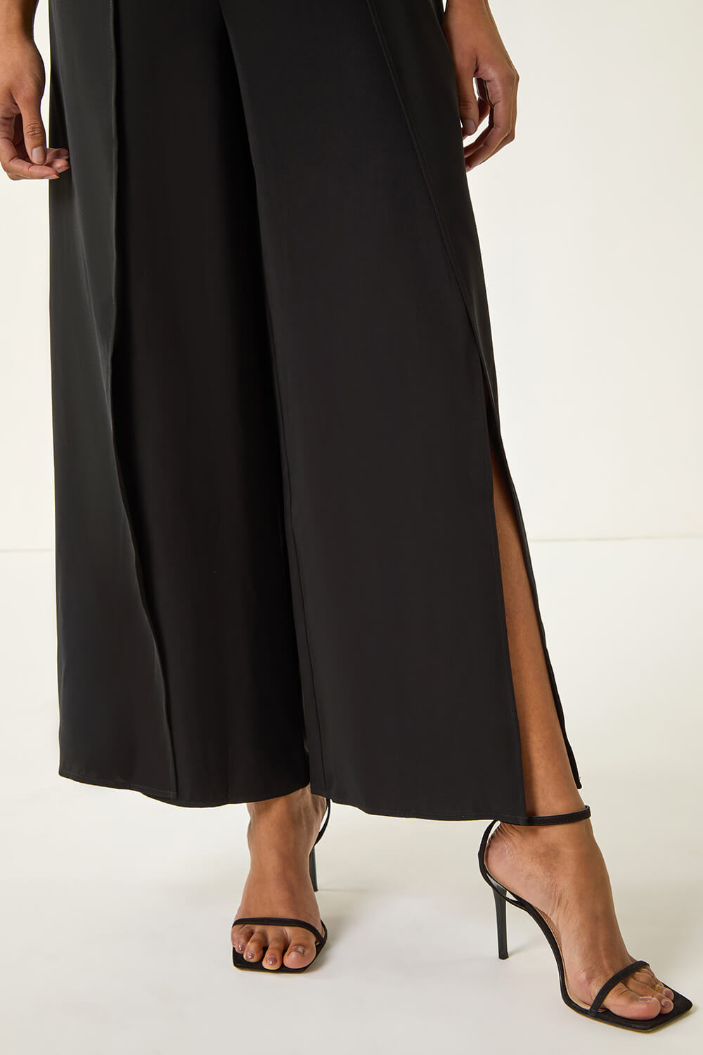 Black Pleated Strappy Jumpsuit, Image 6 of 5