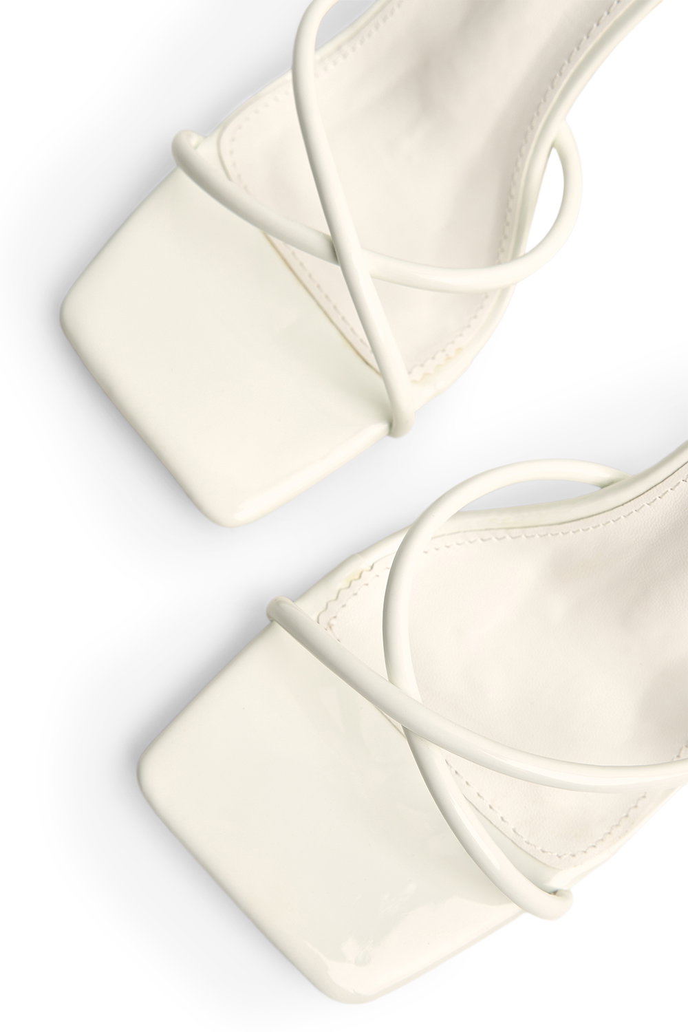 White Bree White Square Toe Mid Stiletto Heels, Image 4 of 4