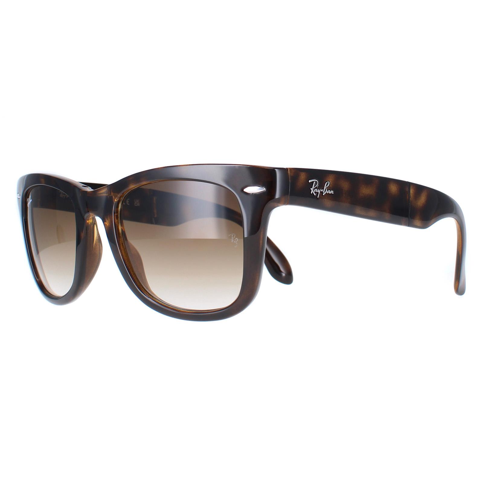 Brown Rectangle Light Havana Brown Gradient Folding Wayfarer 4105 Sunglasses, Image 2 of 4