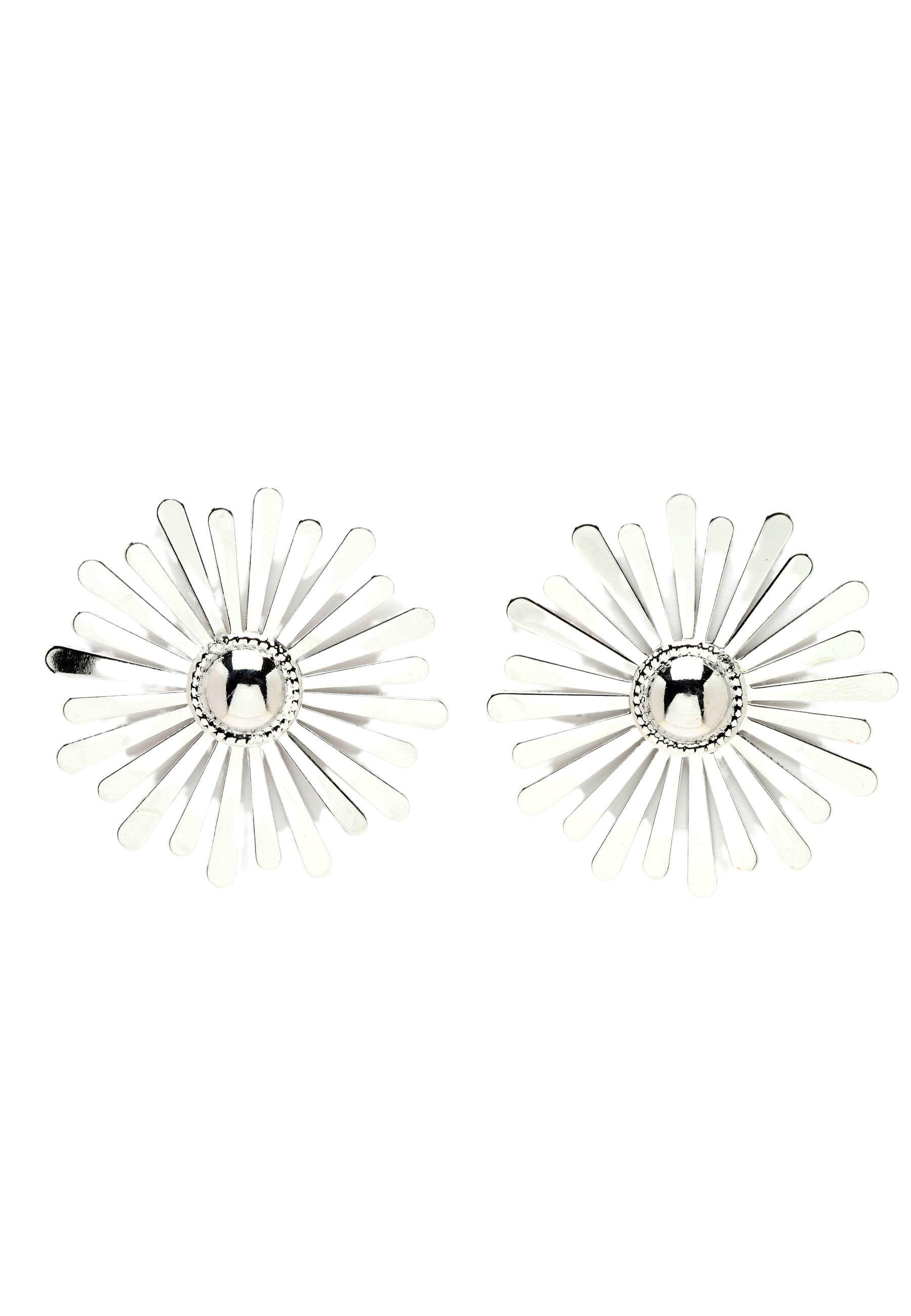 Silver Floral Earrings, Image 1 of 5