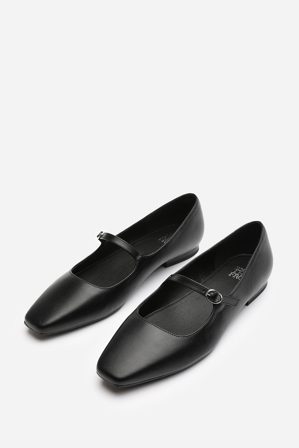 Black 'Jordan' Mary Jane Flats With Buckle Strap, Image 3 of 5