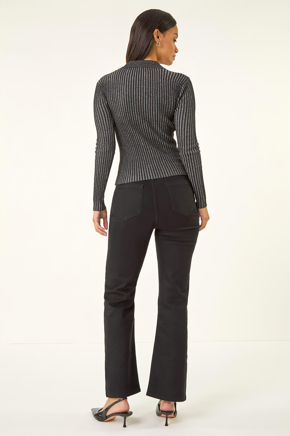 PEWTER Dusk Zip Front Collared Knit, Image 4 of 5