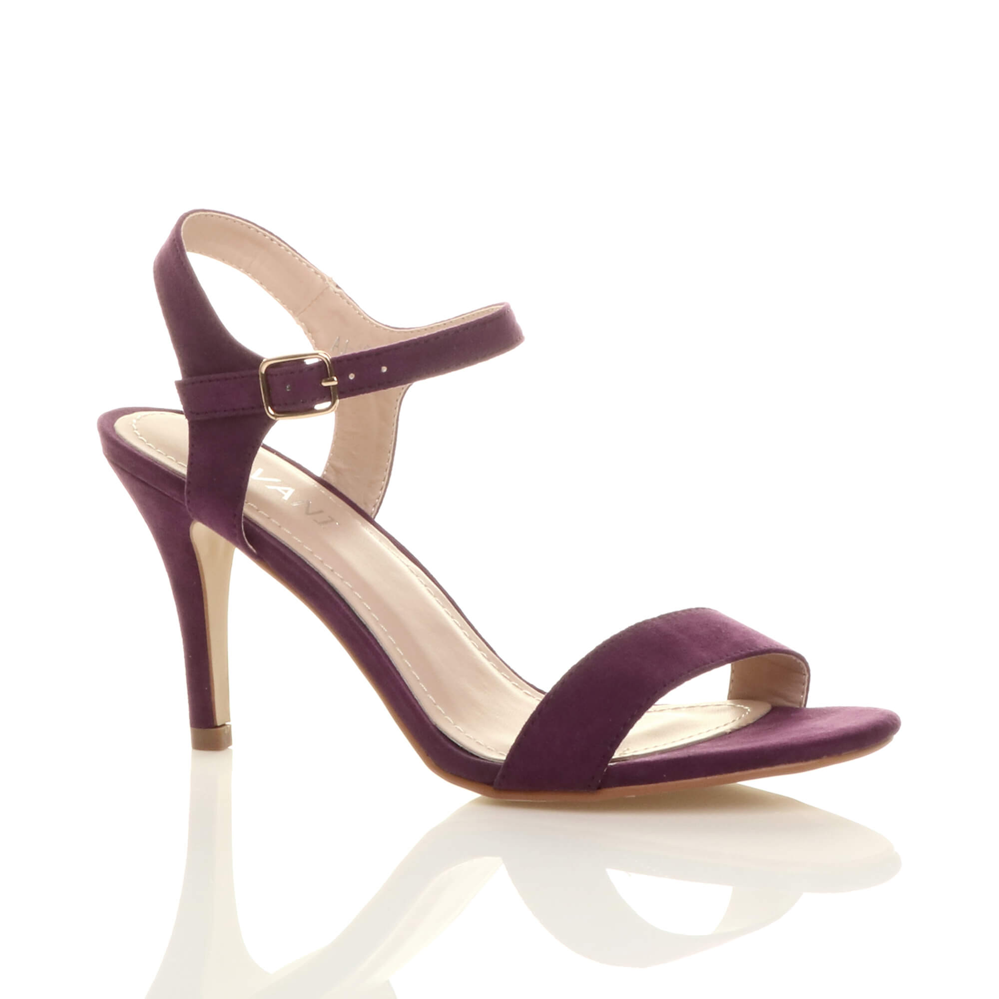 Purple Barely There Strappy High Heeled Sandals