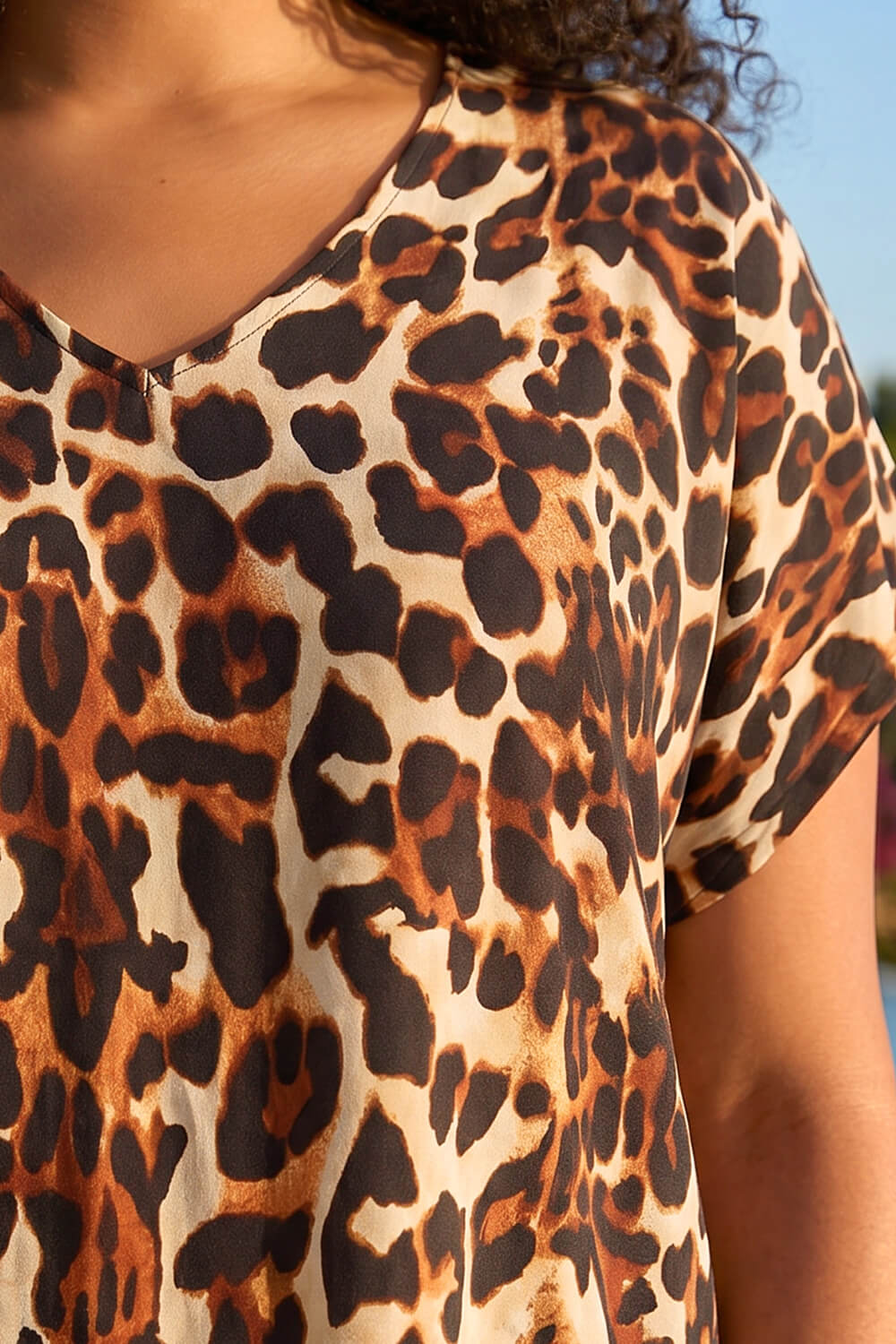 Natural Curve Animal Print Woven Top, Image 5 of 4