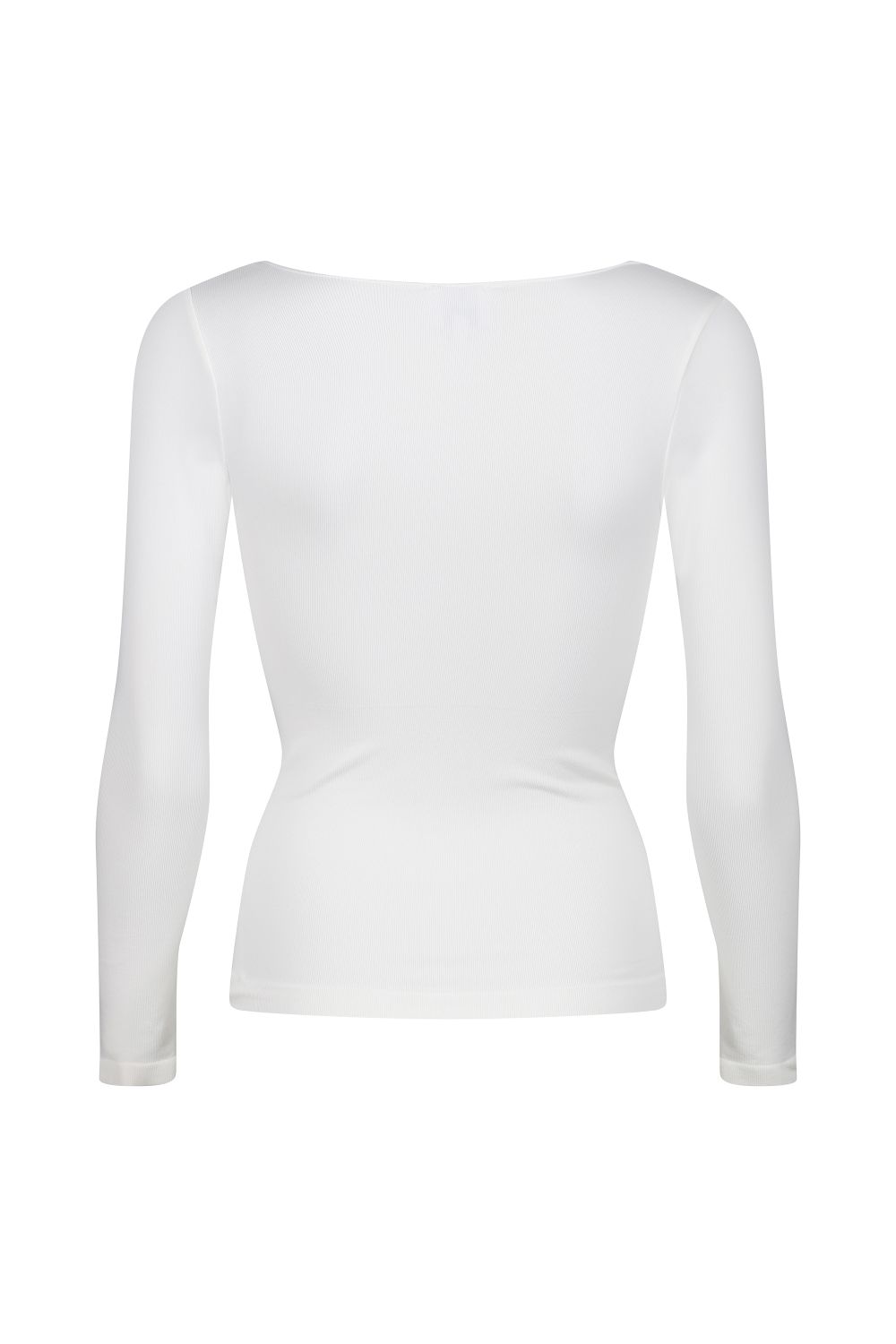 White Long Sleeve Sculpting Top Smooth Fit, Image 2 of 5