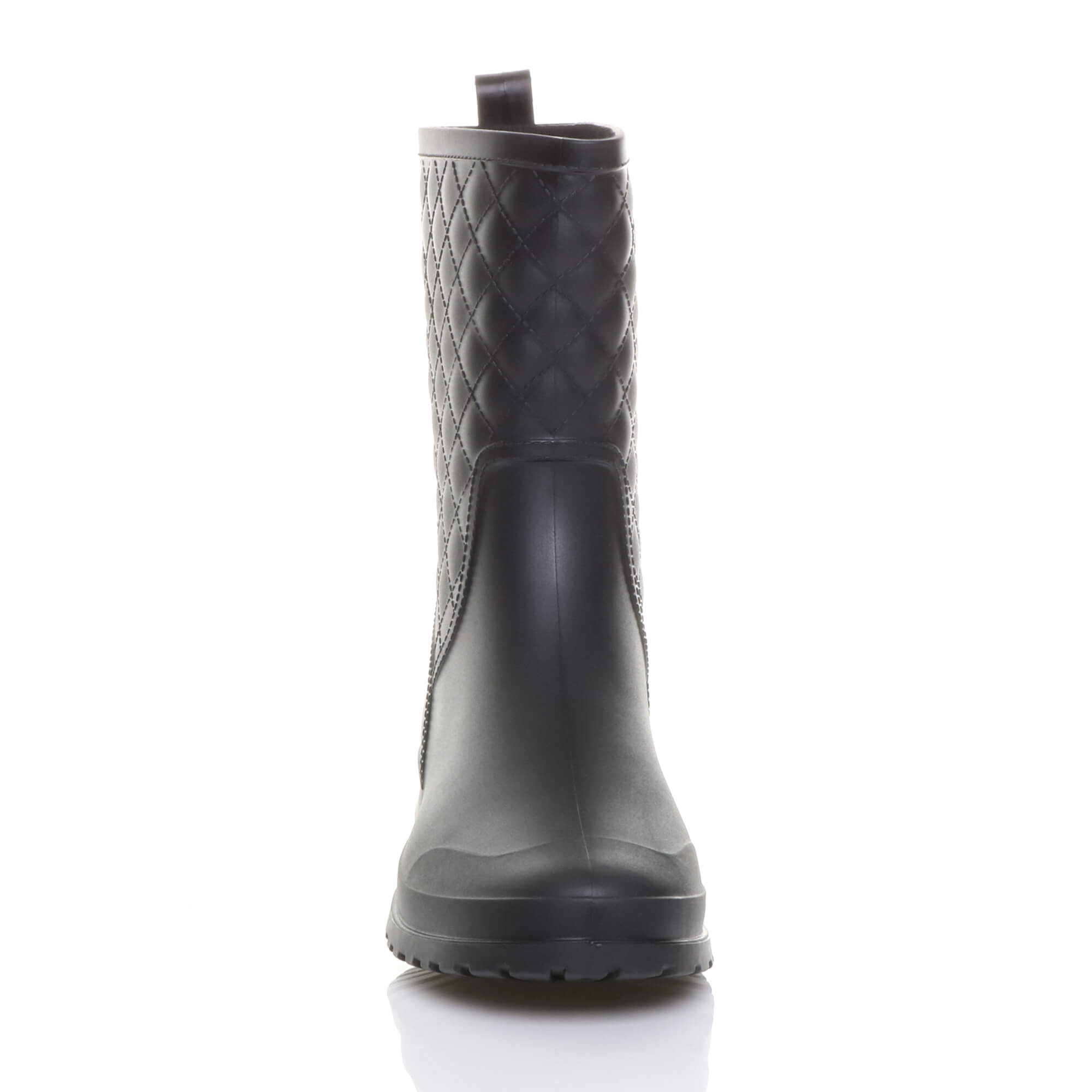 Black Waterproof Wellingtons Quilted Ankle Boots Wellies, Image 6 of 6